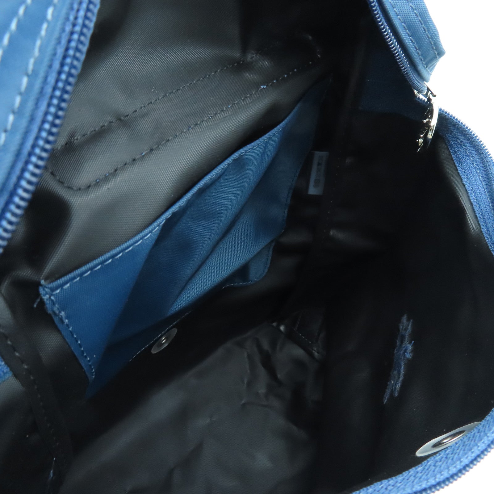 Longchamp Nylon Backpack Silver Buckle Backpack Blue