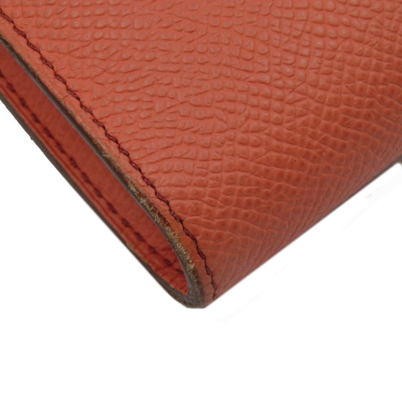 HERMES 【激減優惠】Epsom皮革Kelly Wallet銀扣長錢包紅色
