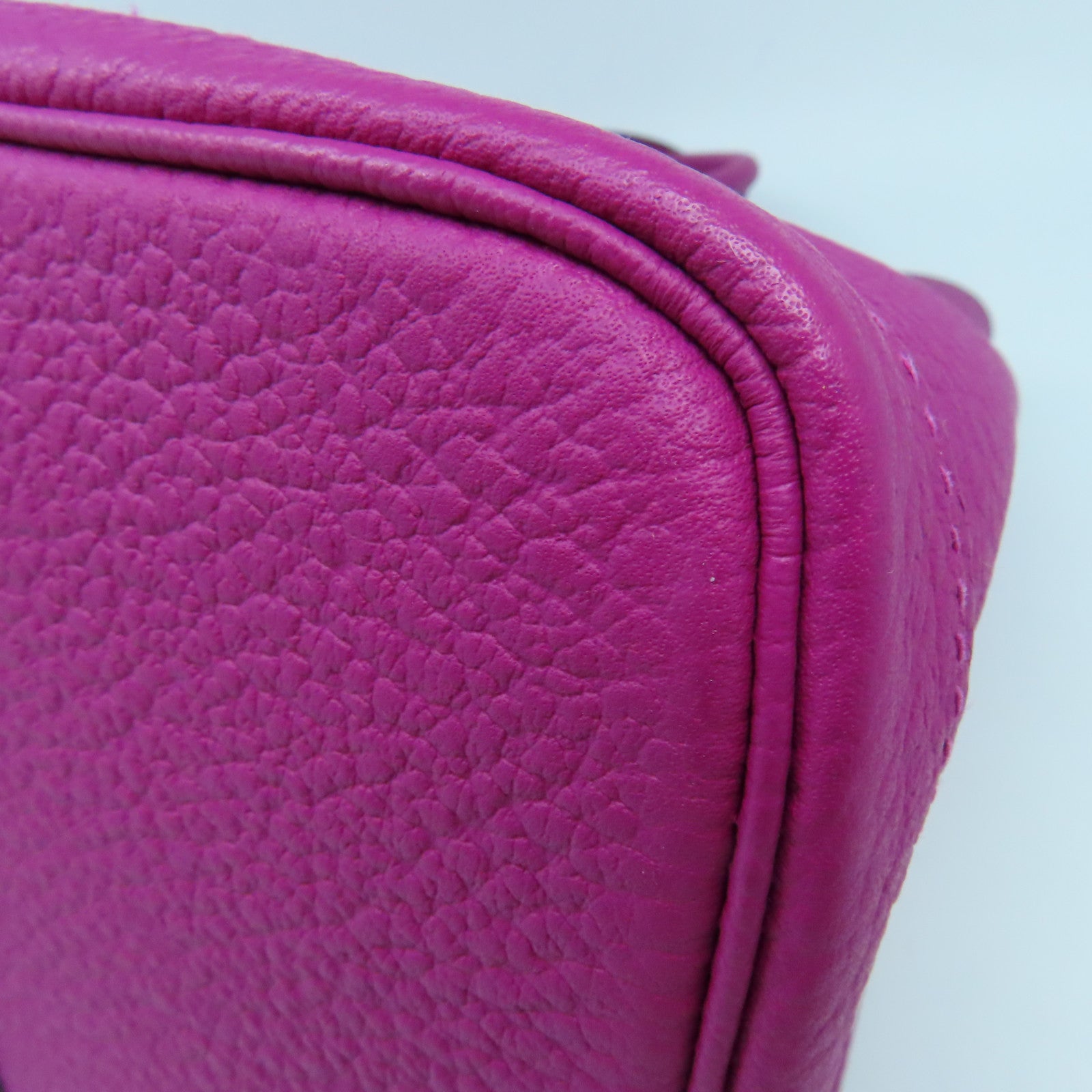 HERMES Negonda Leather Garden Party PM Silver Buckle Handle Purple