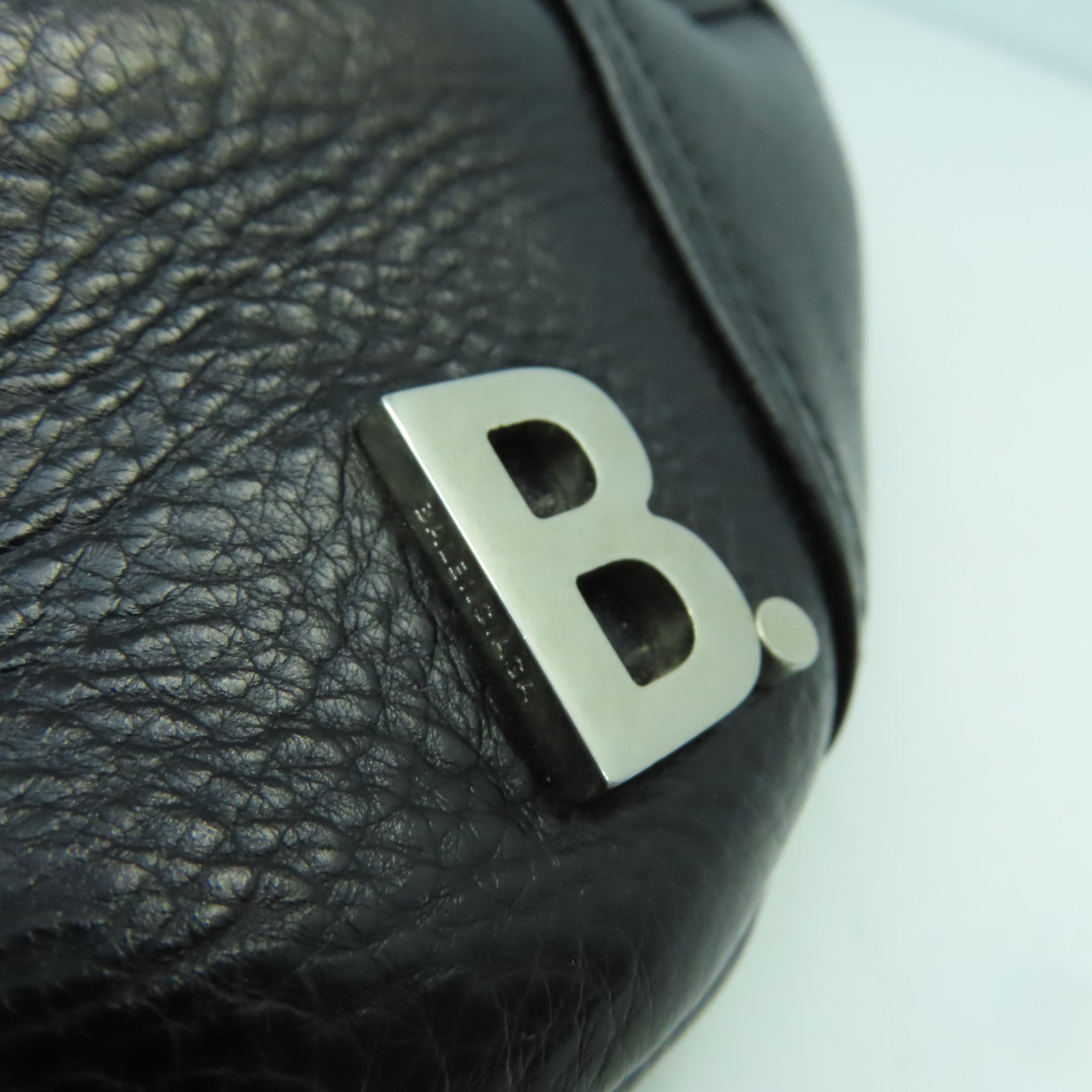 BALENCIAGA 牛皮皮革Waist Bag銀扣腰包黑色