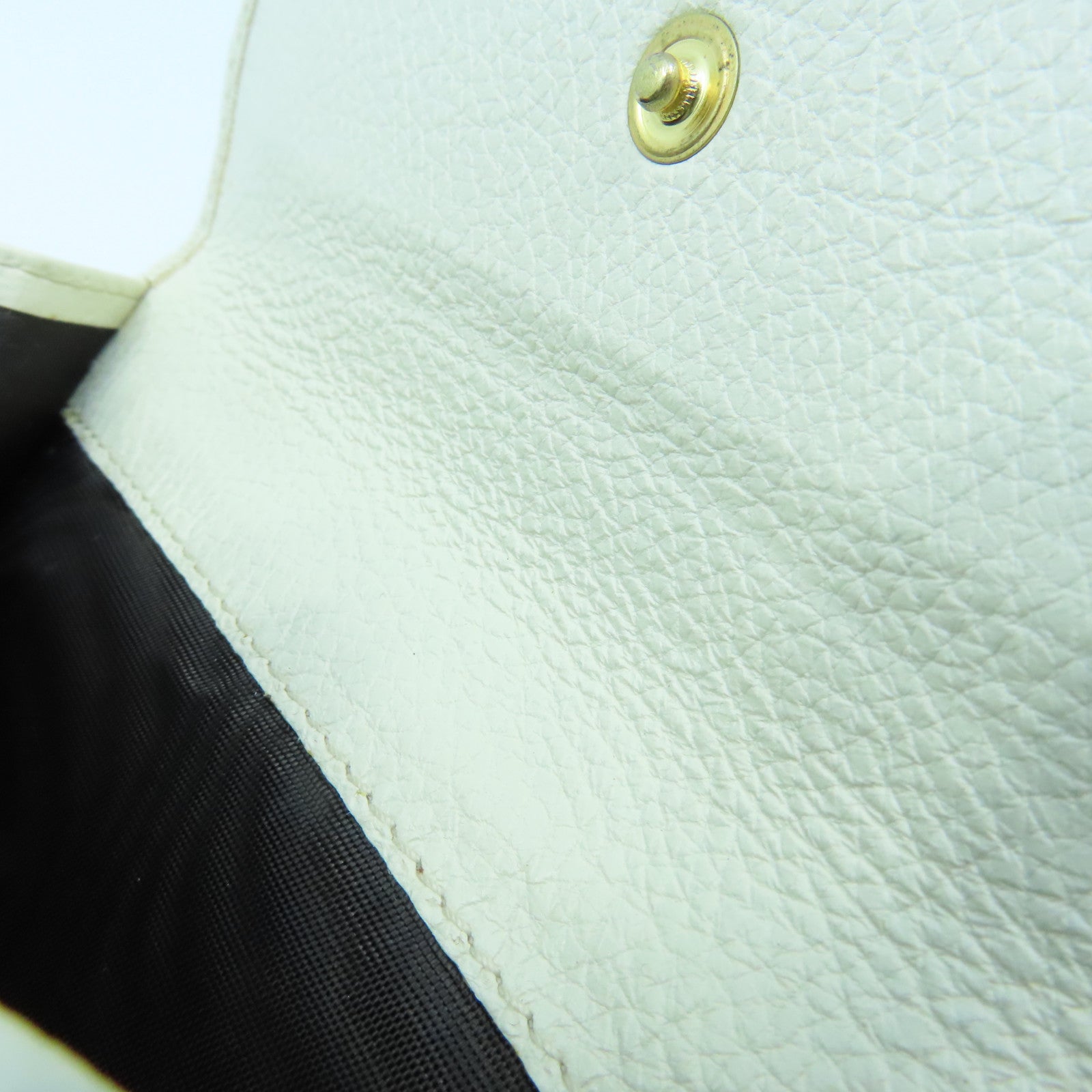 SAINT LAURENT 帆布Wallet金扣钱包米色/白色