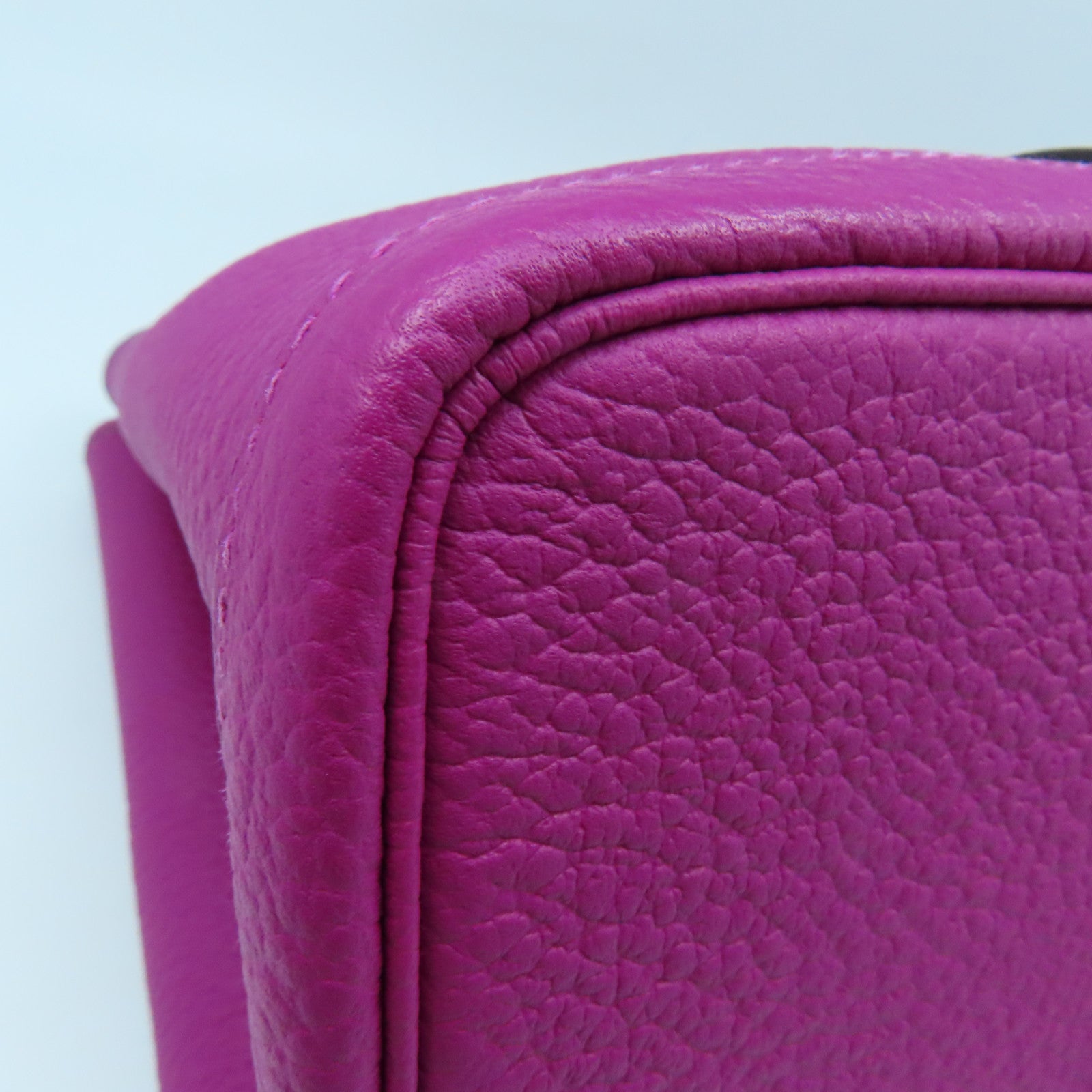 HERMES Negonda Leather Garden Party PM Silver Buckle Handle Purple