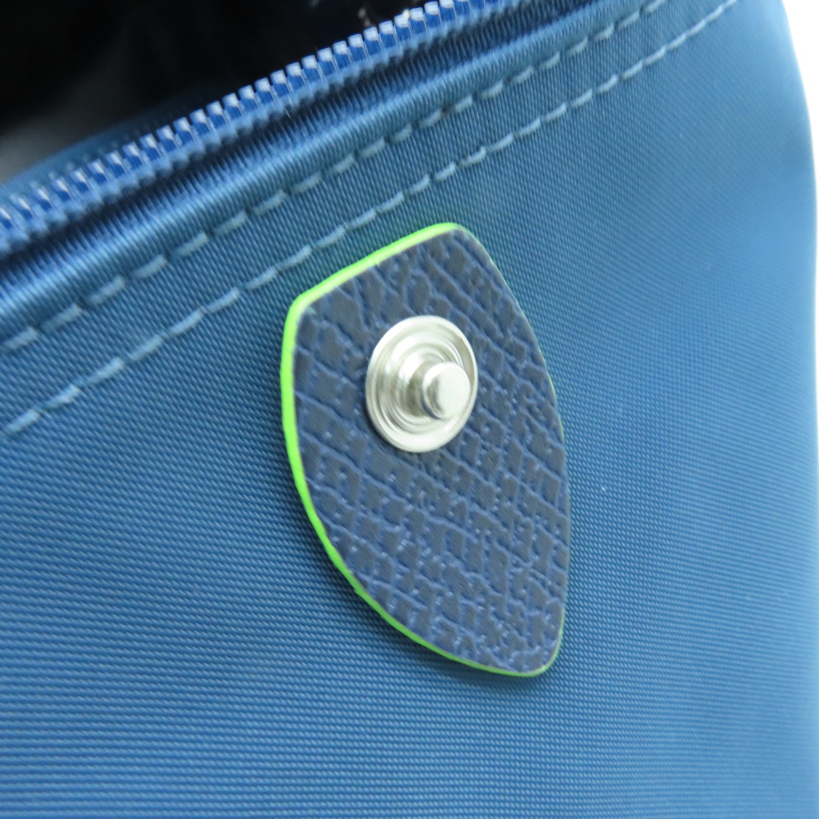 Longchamp Nylon Backpack Silver Buckle Backpack Blue