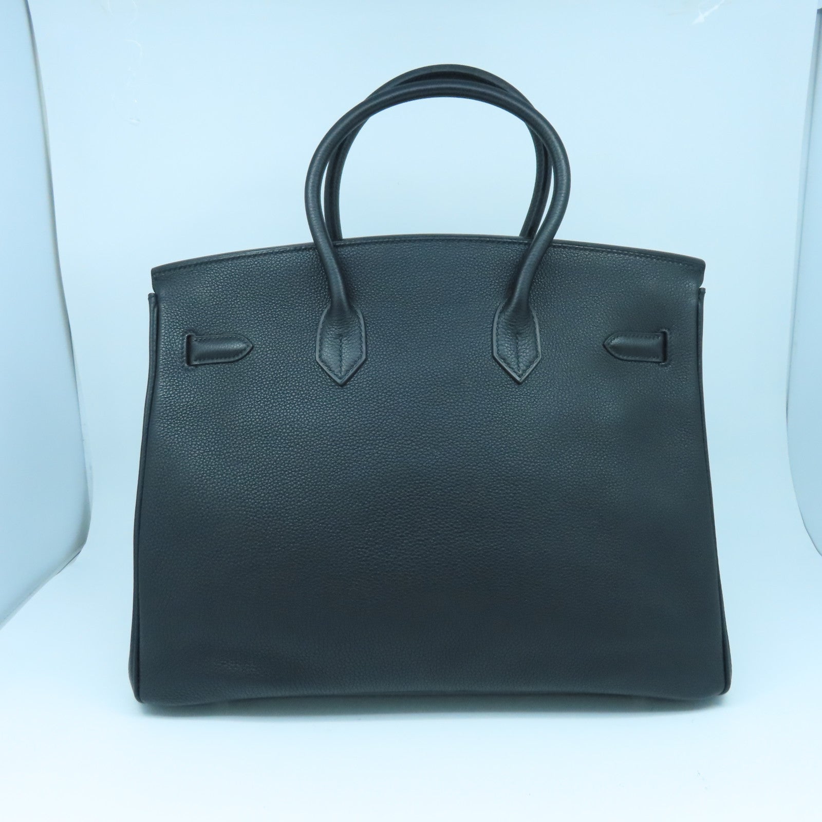 HERMES Togo皮革Birkin 35銀扣手挽袋黑色
