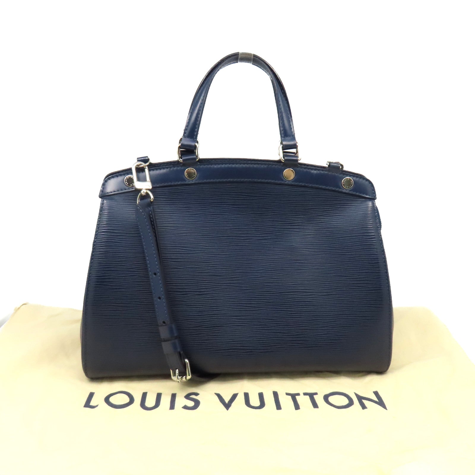 LOUIS VUITTON Epi Brea MM 2Way Shoulder Bag手挽肩背兩用袋藍色