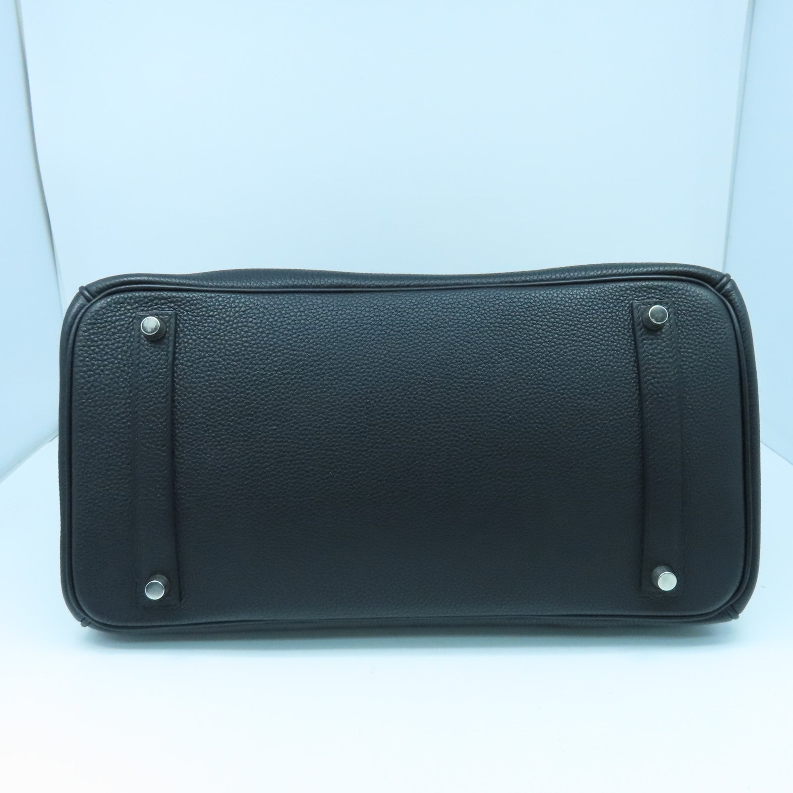 HERMES Togo皮革Birkin 35銀扣手挽袋黑色