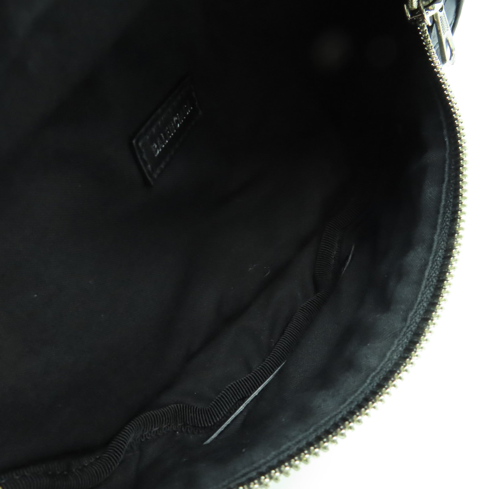 BALENCIAGA 牛皮皮革Waist Bag銀扣腰包黑色