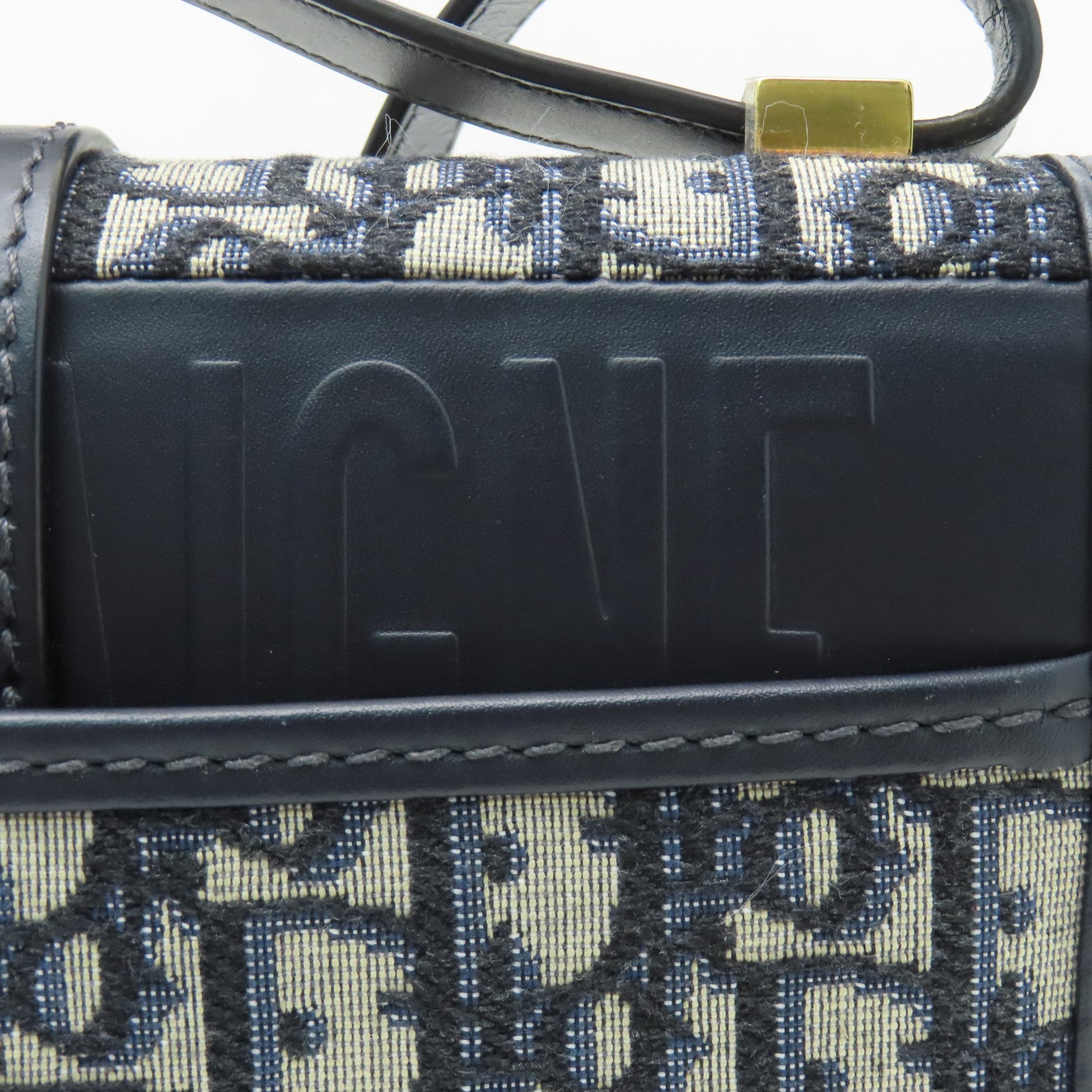 Dior 帆布30 Montaigne金扣肩背袋藍色