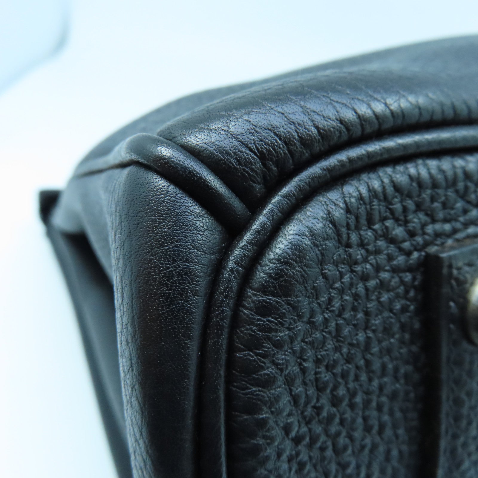 HERMES Togo皮革Birkin 35銀扣手挽袋黑色