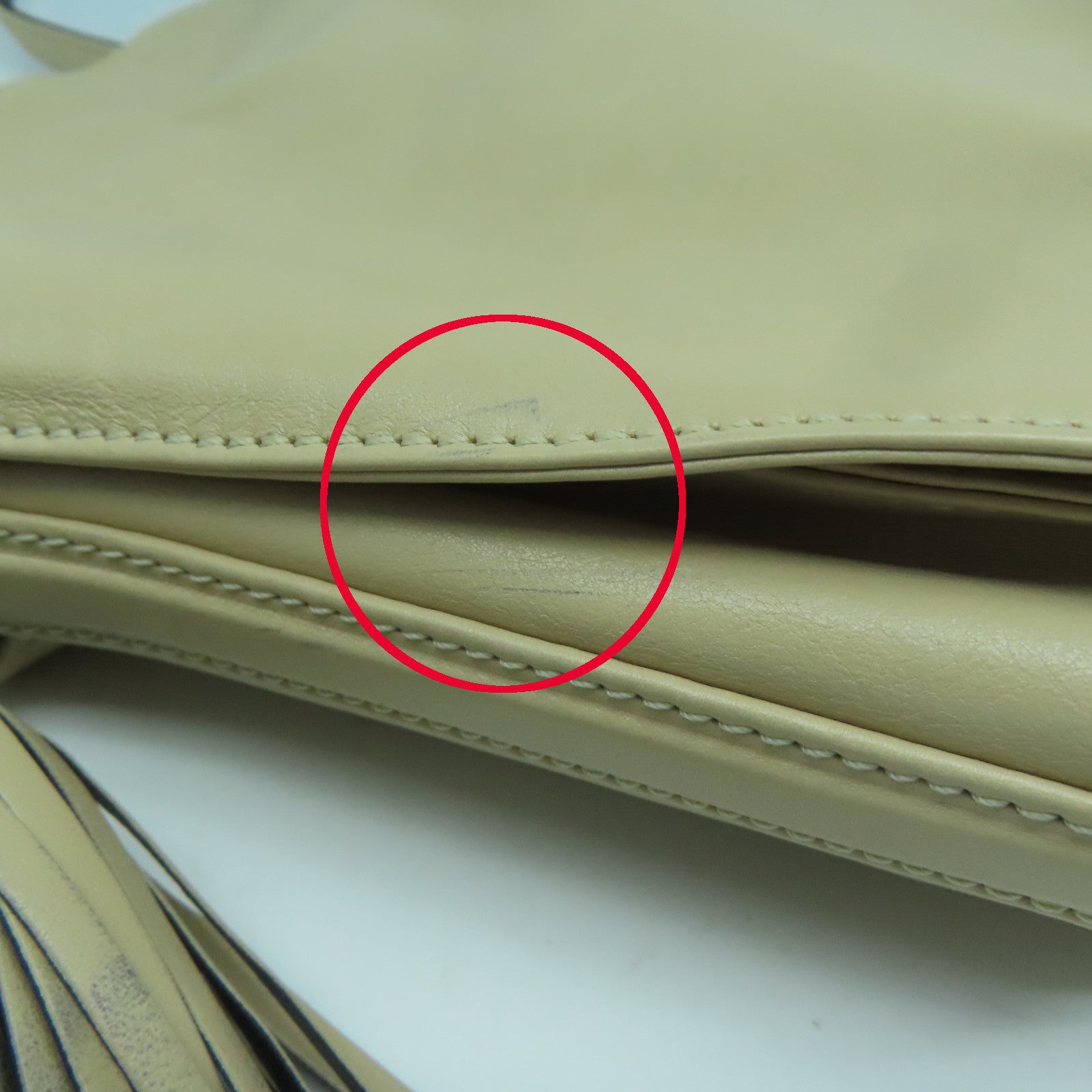 LOEWE 【激減優惠】牛皮皮革Shoulder Bag銀扣肩背袋杏色