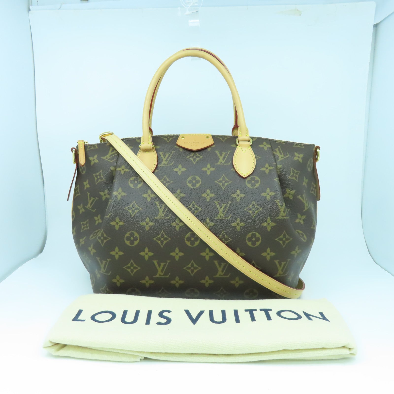 LOUIS VUITTON Monogram Turenne MM金扣手挽肩背兩用袋啡色