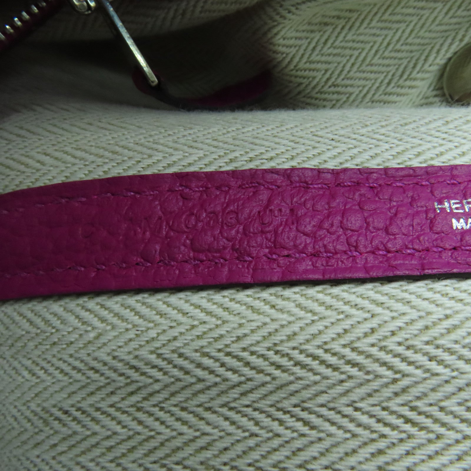 HERMES Negonda Leather Garden Party PM Silver Buckle Handle Purple