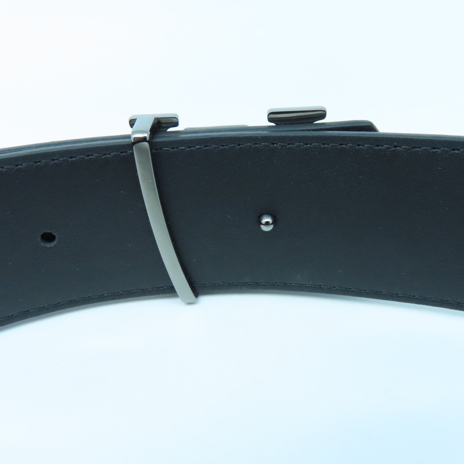 LOUIS VUITTON Monogram Eclipse Reverse Belt 95cm銀扣皮帶灰色