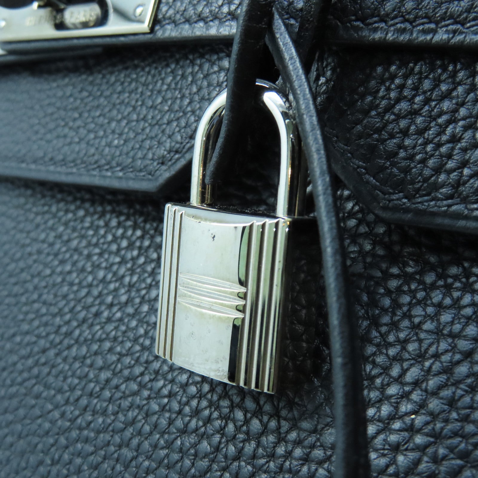 HERMES Togo皮革Birkin 35銀扣手挽袋黑色