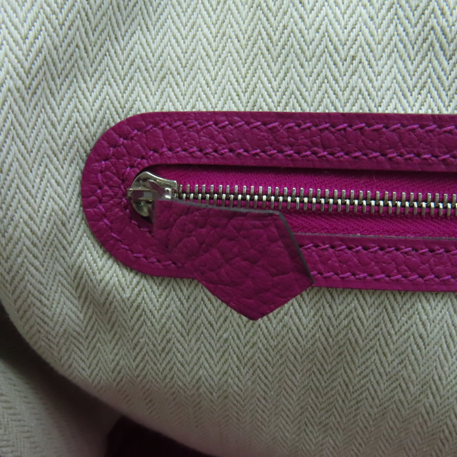 HERMES Negonda Leather Garden Party PM Silver Buckle Handle Purple