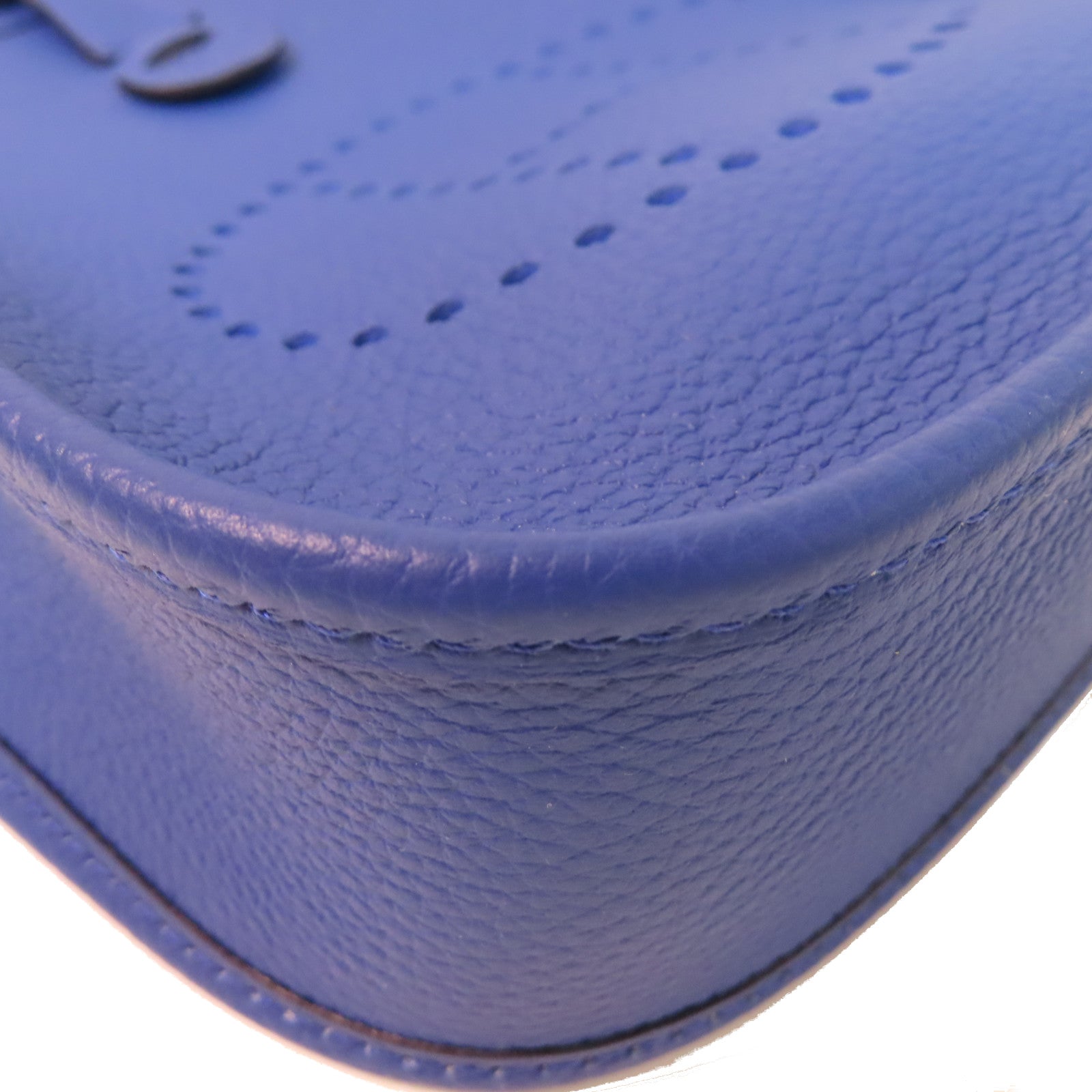 HERMES Clemence皮革Mini Evelyne 16 Shoulder Bag銀扣肩背袋Bleu Royal皇家藍色