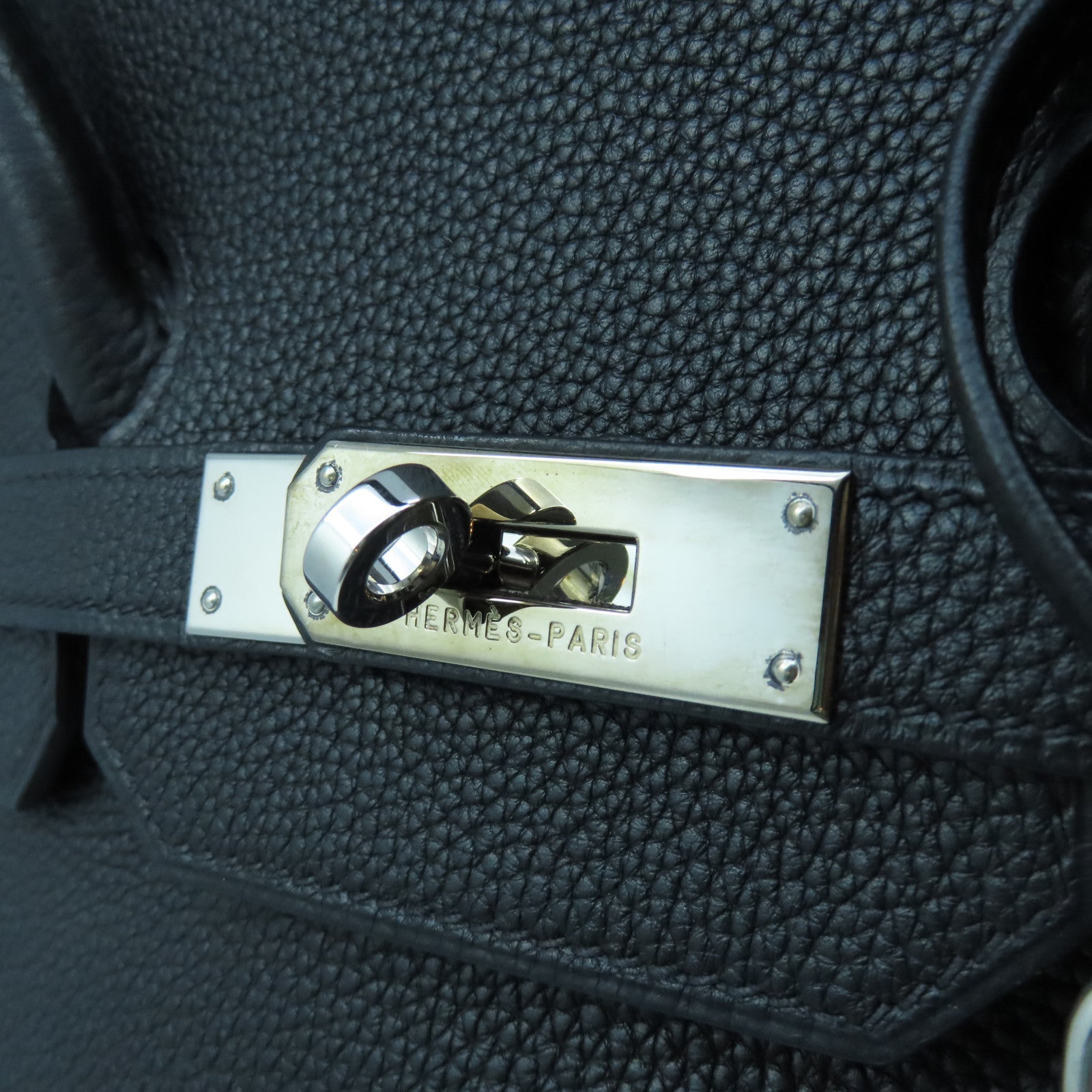 HERMES Togo皮革Birkin 35銀扣手挽袋黑色