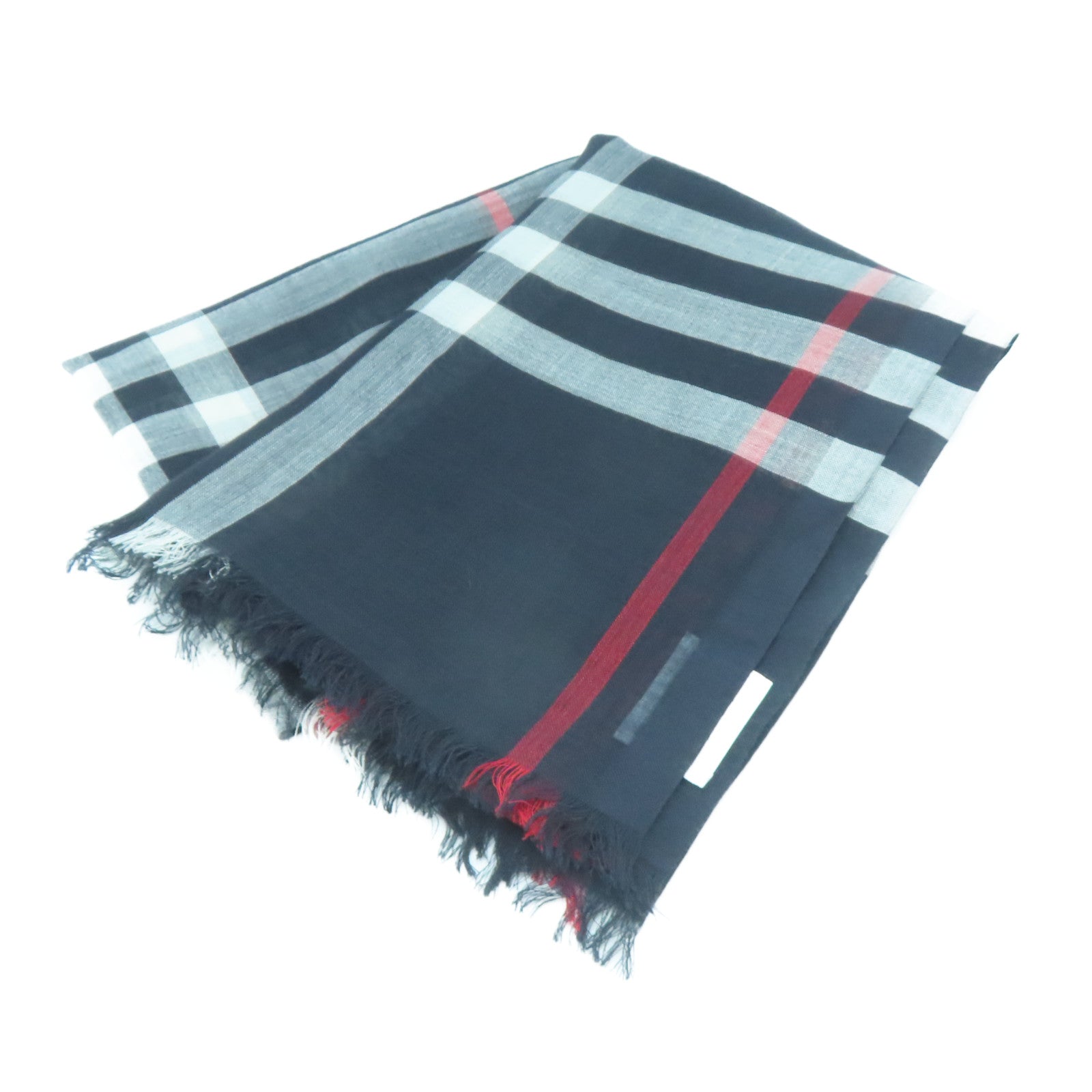 BURBERRY 羊毛/絲質Scarf圍巾深藍色