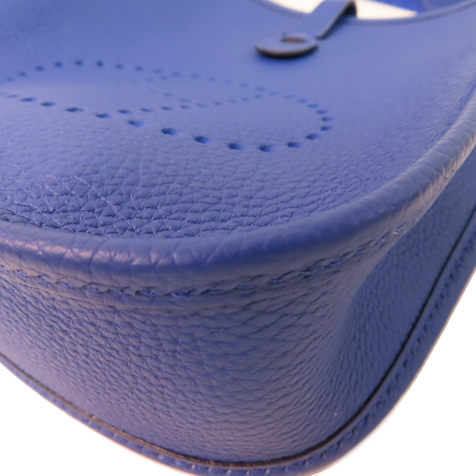 HERMES Clemence皮革Mini Evelyne 16 Shoulder Bag銀扣肩背袋Bleu Royal皇家藍色