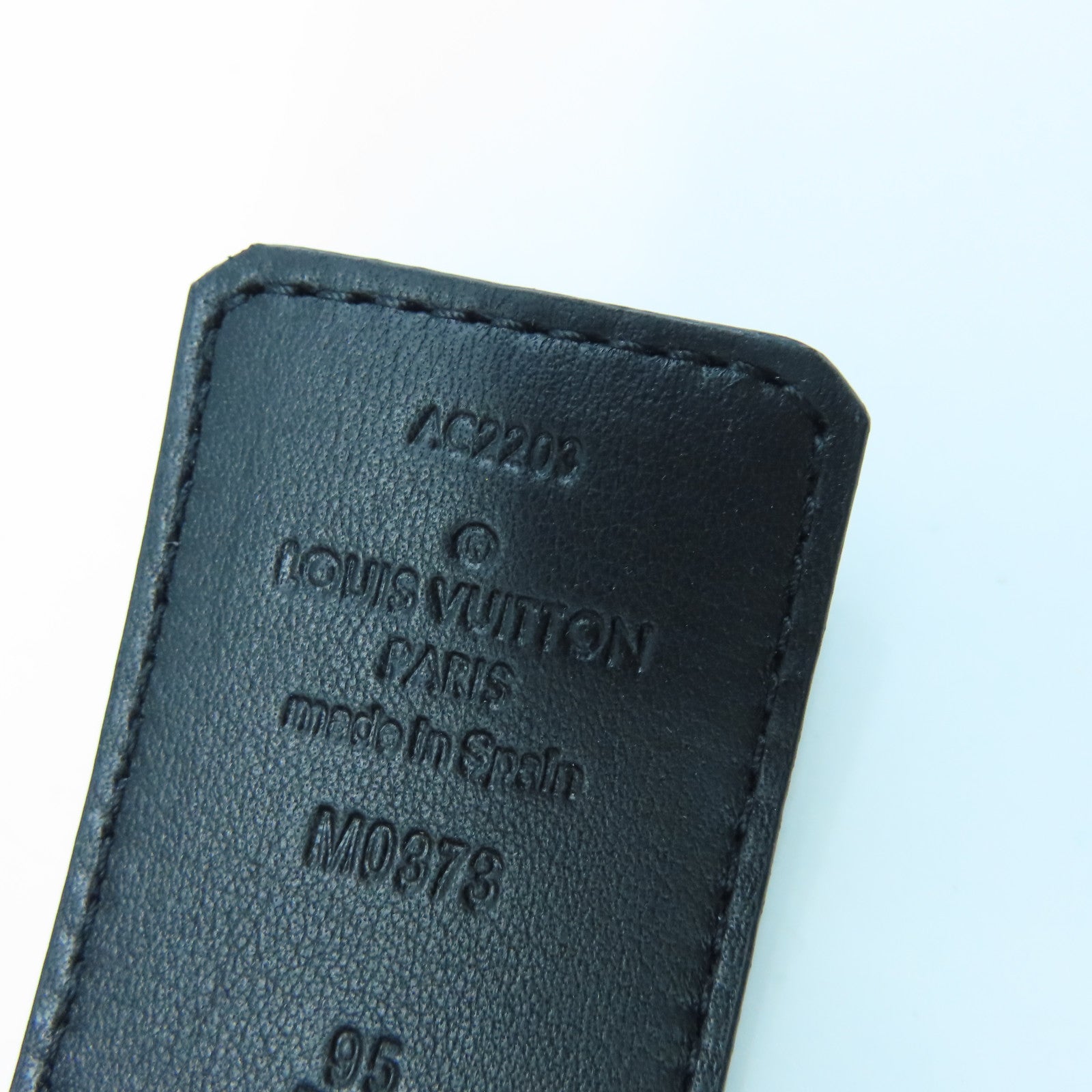 LOUIS VUITTON Monogram Eclipse Reverse Belt 95cm銀扣皮帶灰色