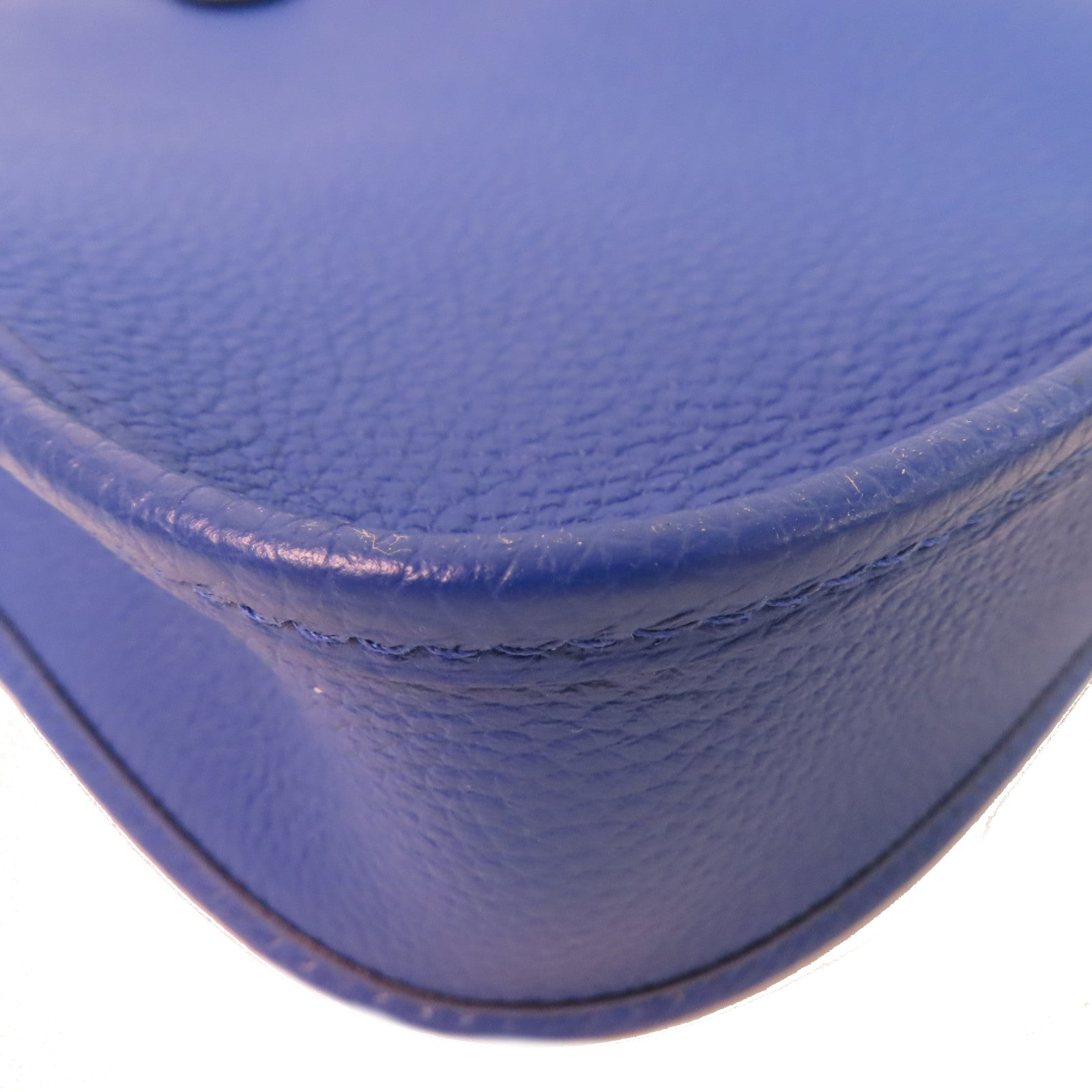 HERMES Clemence皮革Mini Evelyne 16 Shoulder Bag銀扣肩背袋Bleu Royal皇家藍色