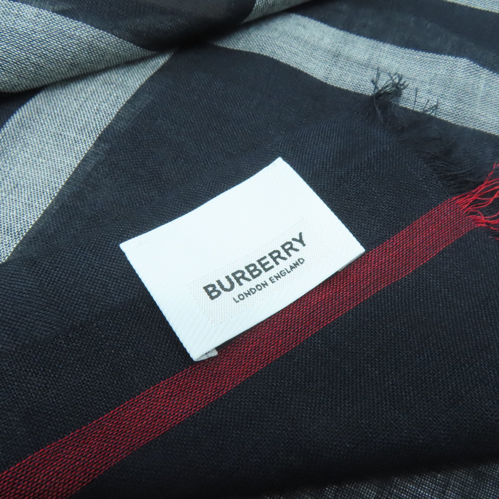 BURBERRY 羊毛/絲質Scarf圍巾深藍色