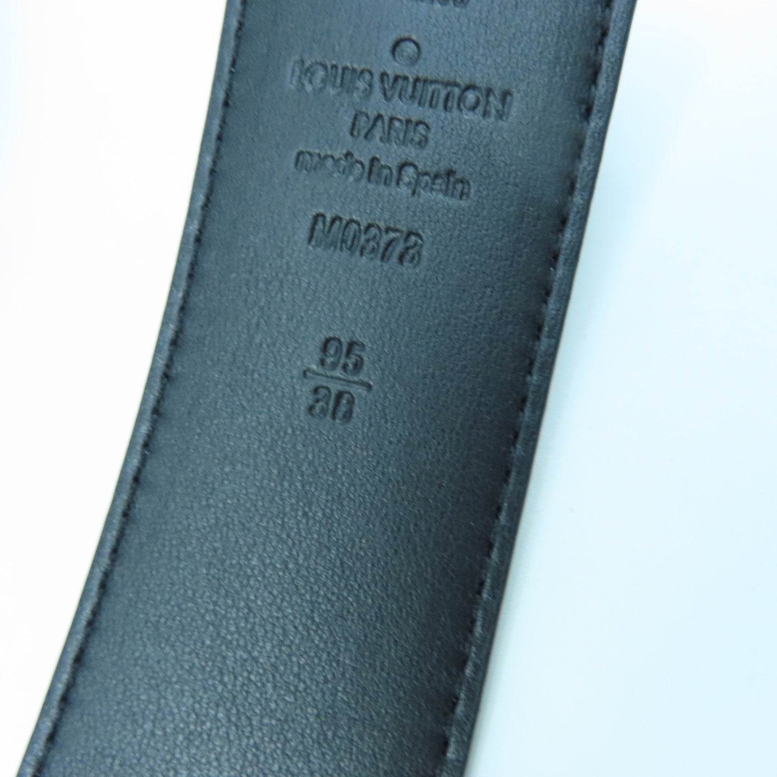LOUIS VUITTON Monogram Eclipse Reverse Belt 95cm銀扣皮帶灰色