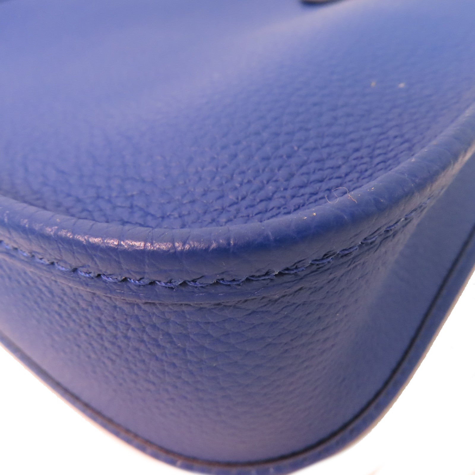 HERMES Clemence皮革Mini Evelyne 16 Shoulder Bag銀扣肩背袋Bleu Royal皇家藍色