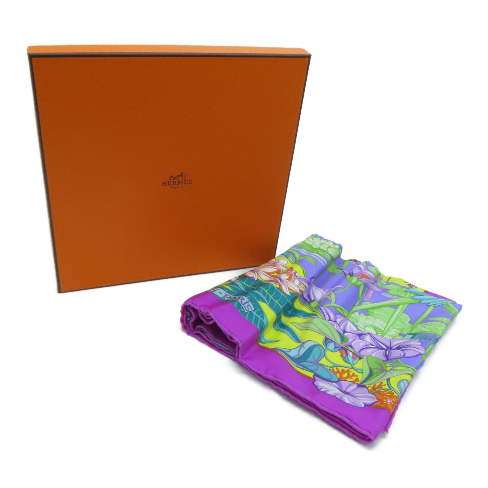 HERMES 絲質Scarf絲巾彩色