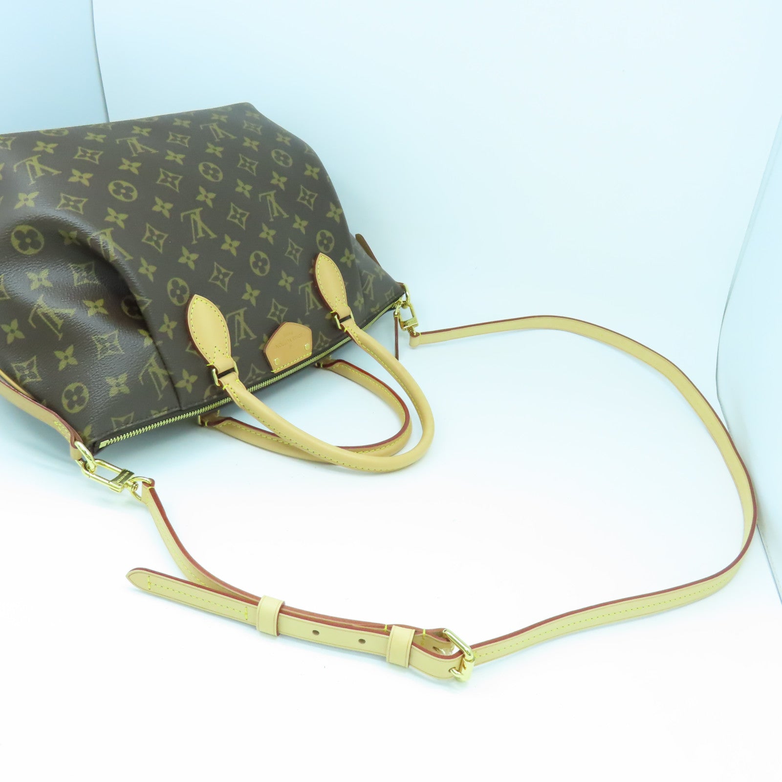 LOUIS VUITTON Monogram Turenne MM金扣手挽肩背兩用袋啡色