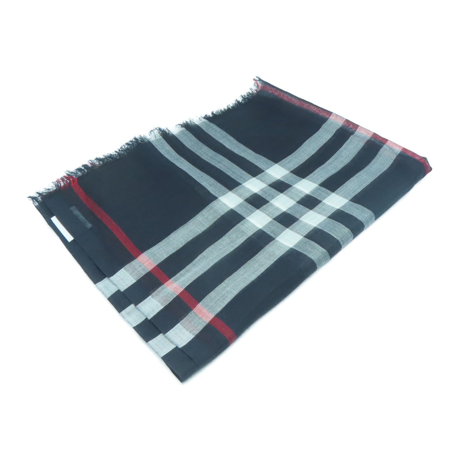 BURBERRY 羊毛/絲質Scarf圍巾深藍色