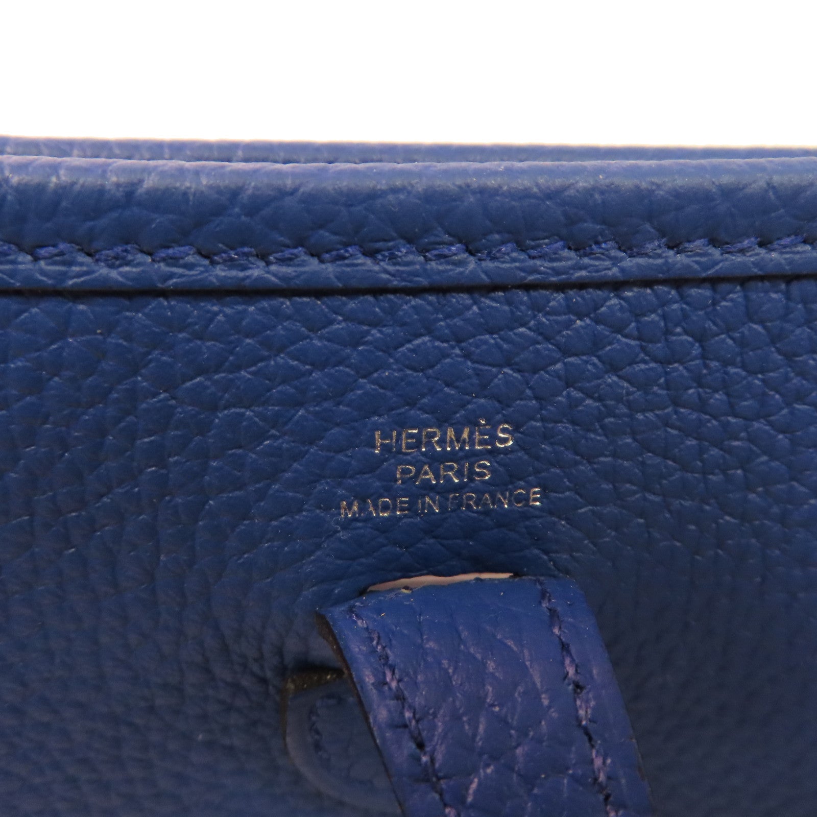 HERMES Clemence皮革Mini Evelyne 16 Shoulder Bag銀扣肩背袋Bleu Royal皇家藍色
