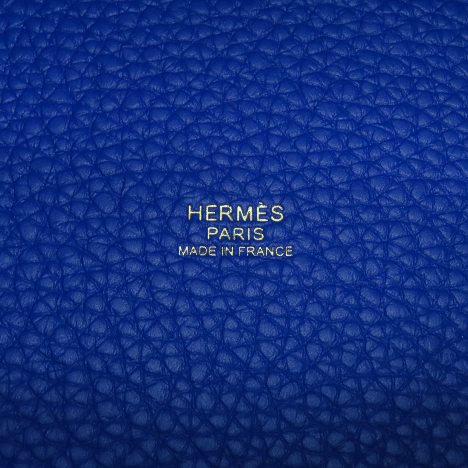 HERMES Taurillon Clemence Leather Picotin MM Gold Buckle Handle Bag Royal Blue