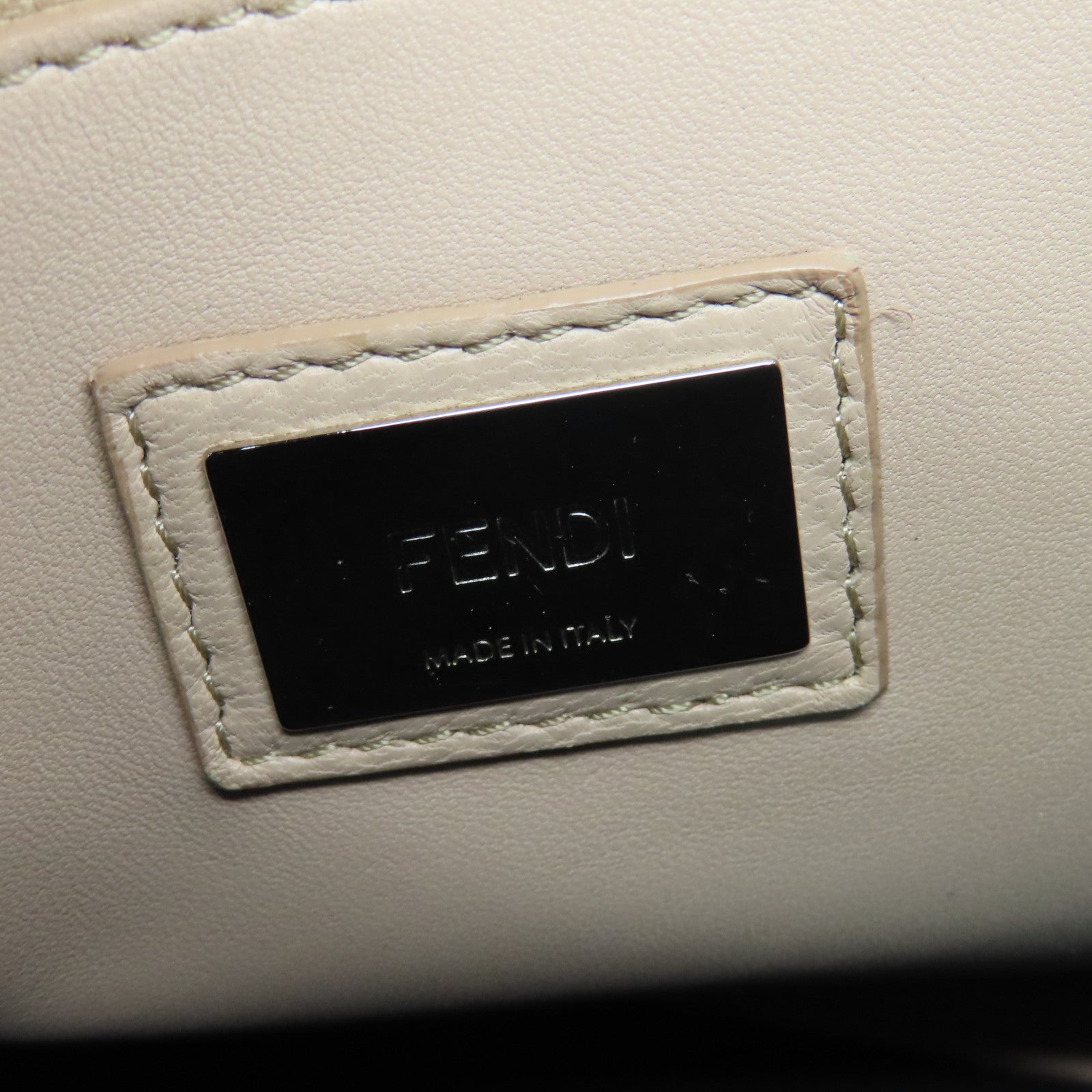 FENDI 牛皮皮革2 Way Shoulder银扣手挽肩背两用袋蓝色/橘色