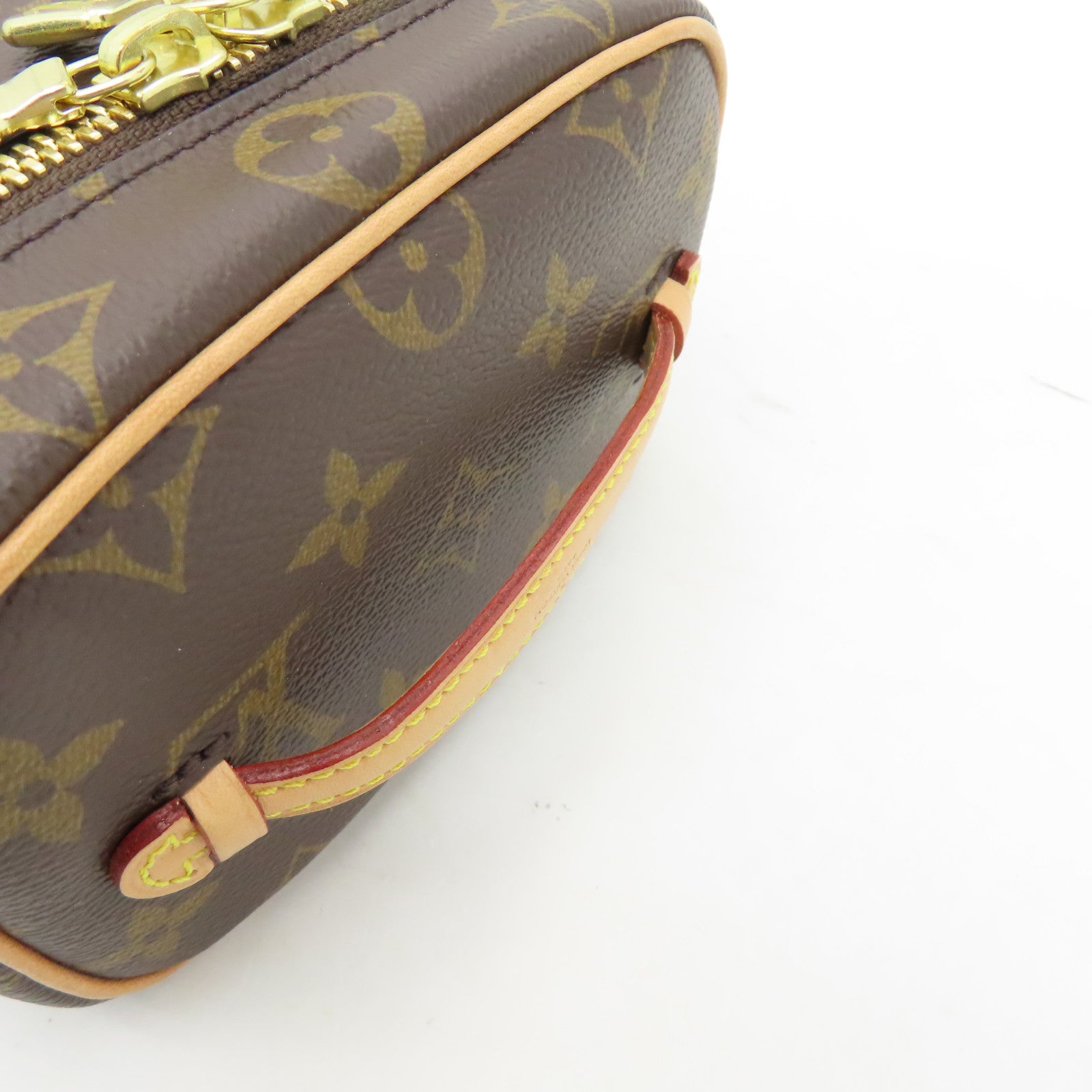 LOUIS VUITTON Monogram Nice Nano Toiletry Pouch金扣化妝袋啡色