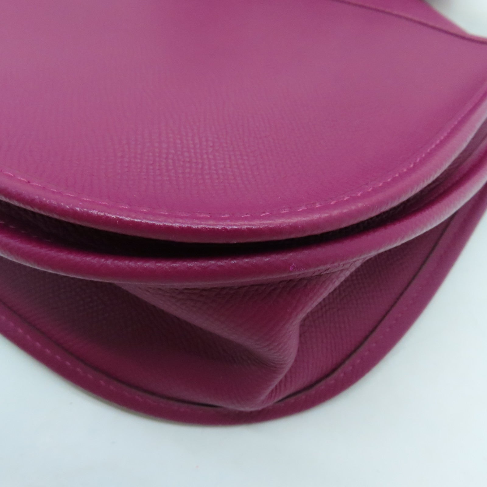 HERMES Veau Epsom皮革Evelyne PM銀扣肩背袋紫色