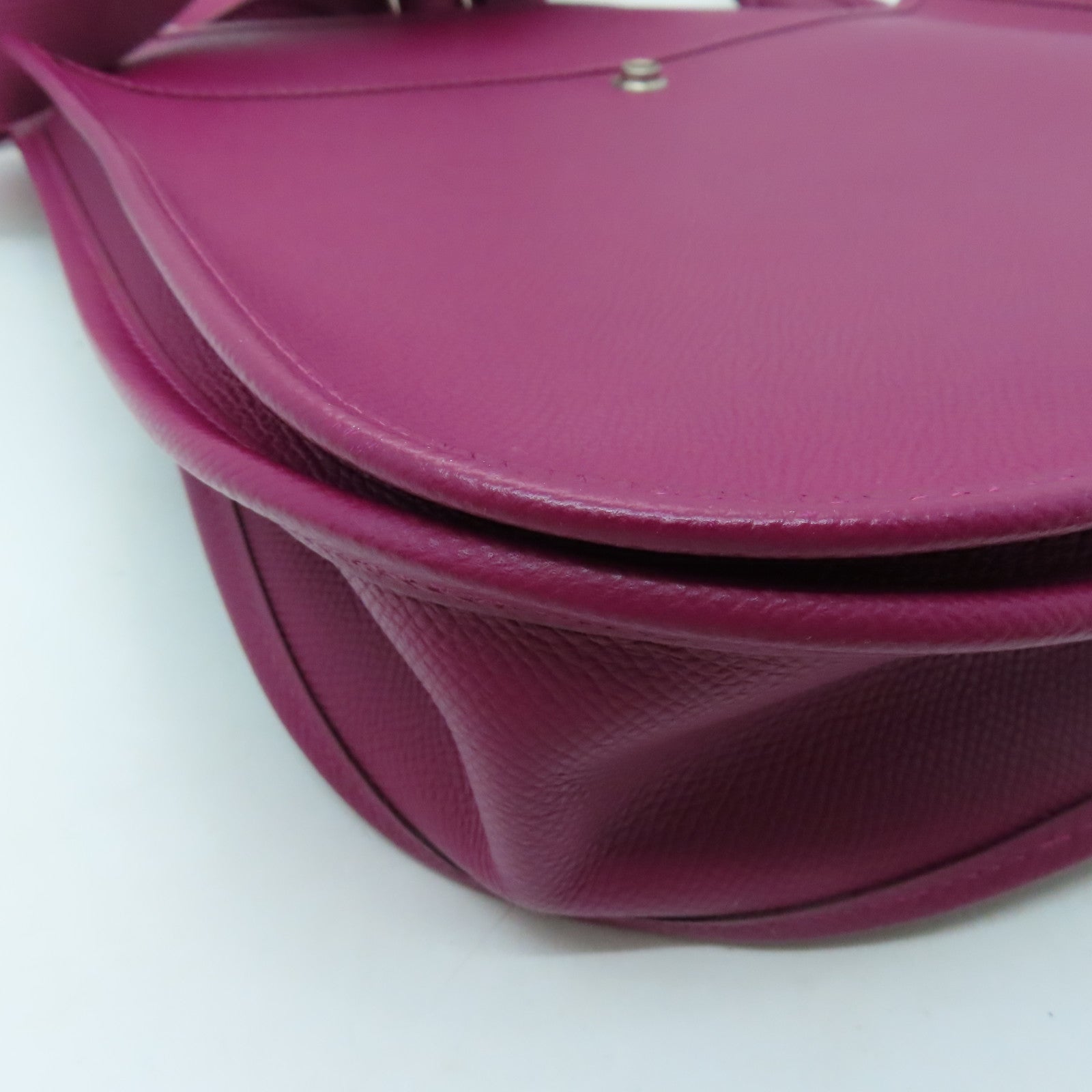HERMES Veau Epsom皮革Evelyne PM銀扣肩背袋紫色