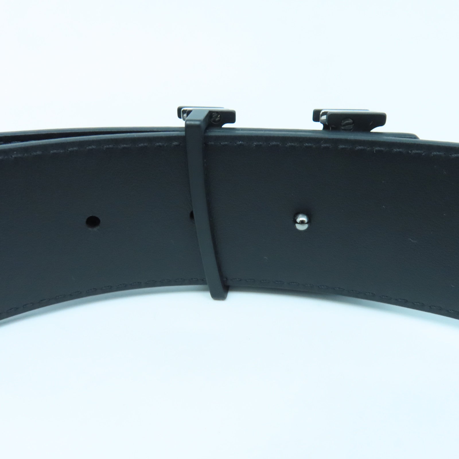 LOUIS VUITTON Monogram Macassar塗層帆布Belt 95cm銀扣皮帶棕色