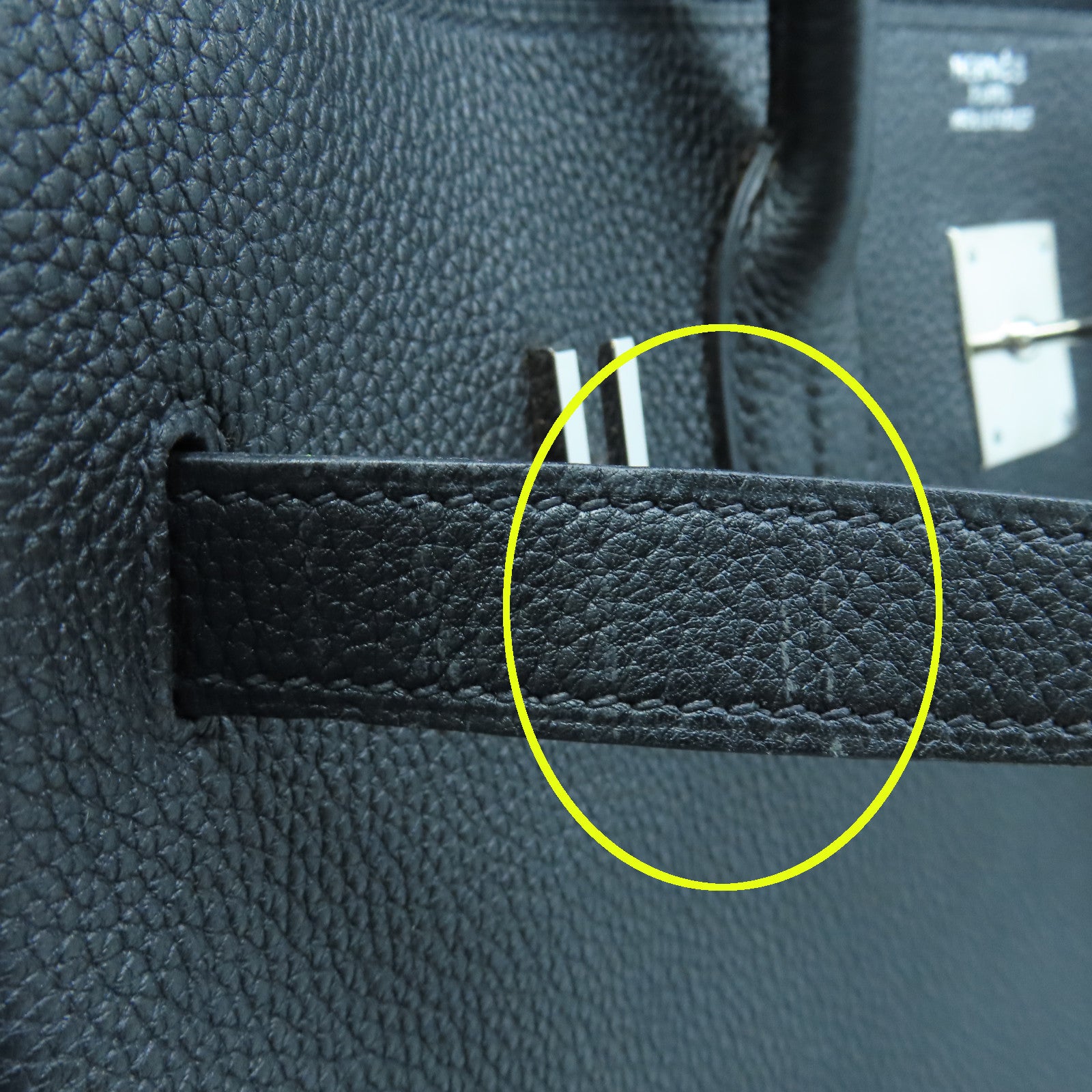 HERMES Togo皮革Birkin 35銀扣手挽袋黑色