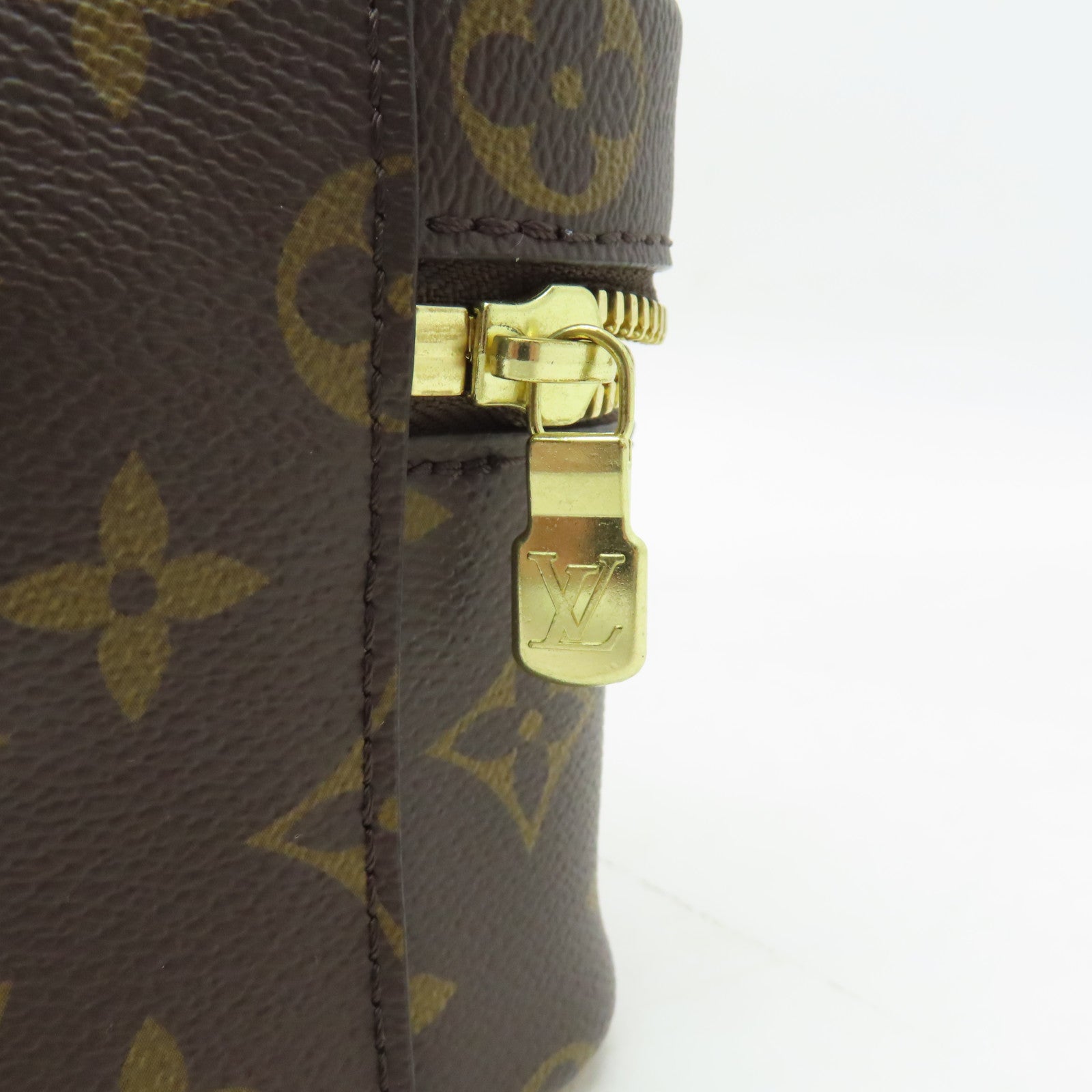 LOUIS VUITTON Monogram Nice Nano Toiletry Pouch金扣化妝袋啡色