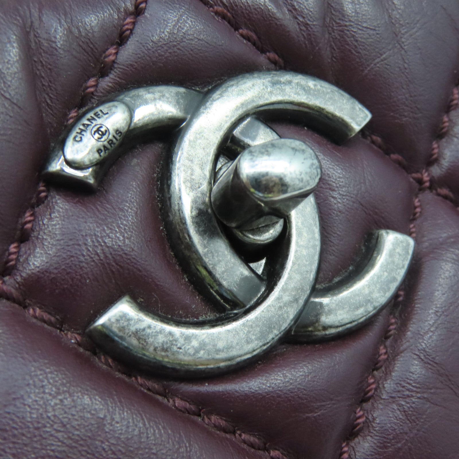 CHANEL 【激減優惠】菱格牛皮皮革Chain Shoulder Bag銀扣鏈帶肩背袋紅色