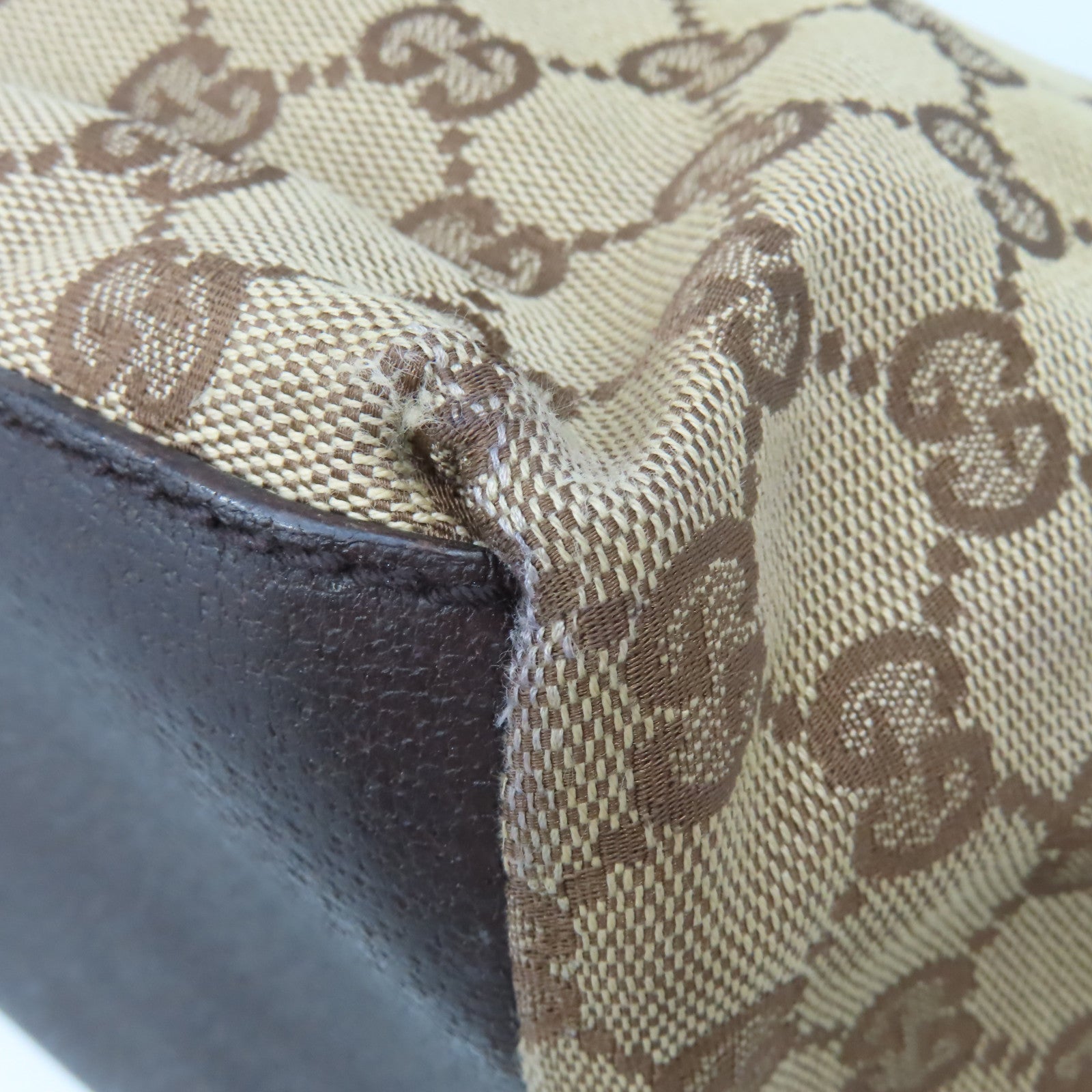 GUCCI GG帆布Handbag手挽袋啡色