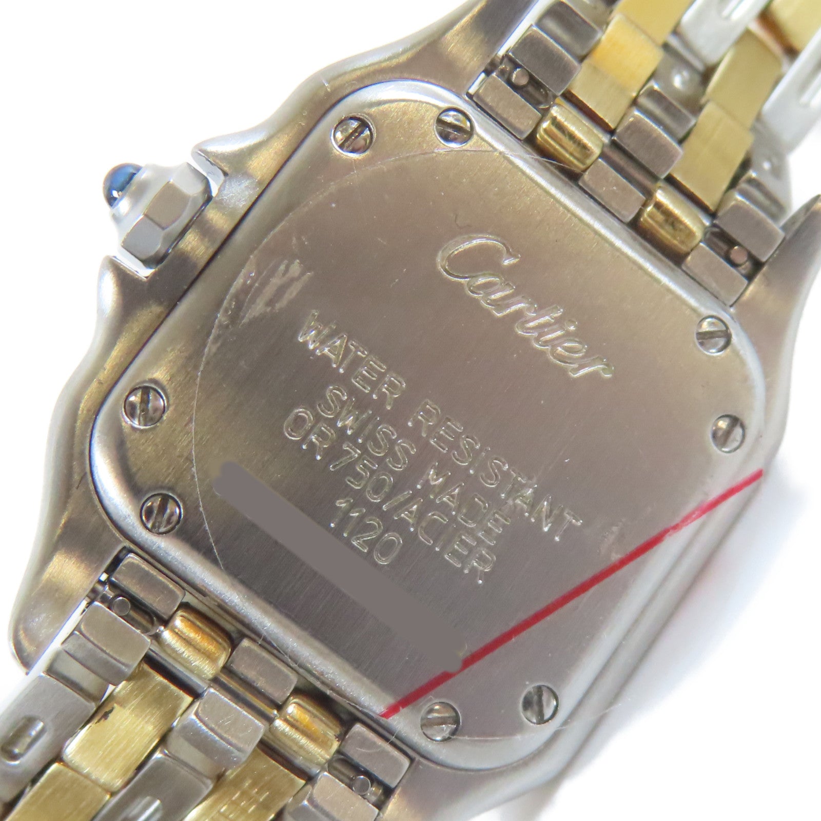 CARTIER 18K黃金/不鏽鋼Panthere手錶銀色