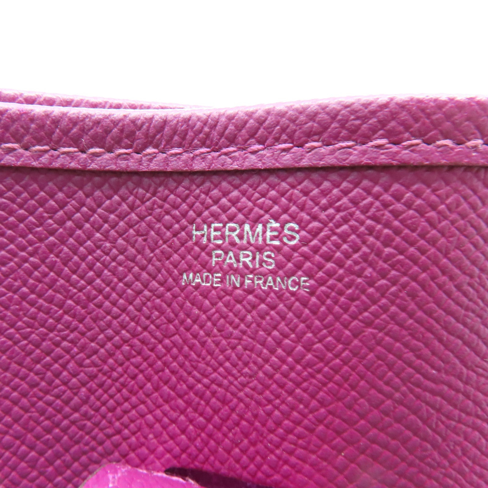 HERMES Veau Epsom皮革Evelyne PM銀扣肩背袋紫色