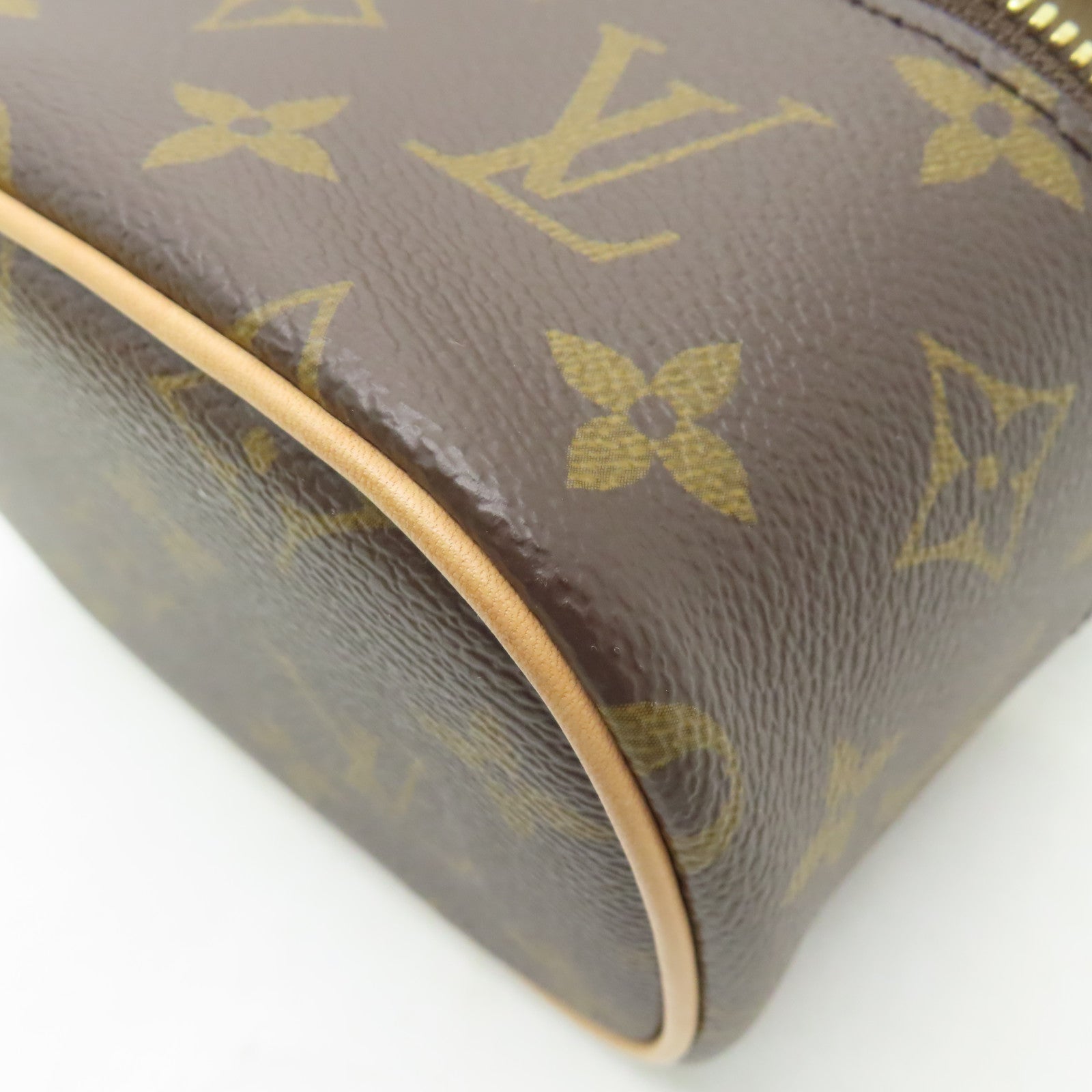 LOUIS VUITTON Monogram Nice Nano Toiletry Pouch金扣化妝袋啡色