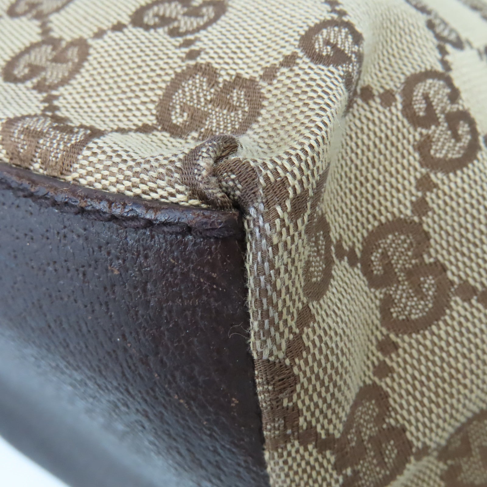 GUCCI GG帆布Handbag手挽袋啡色