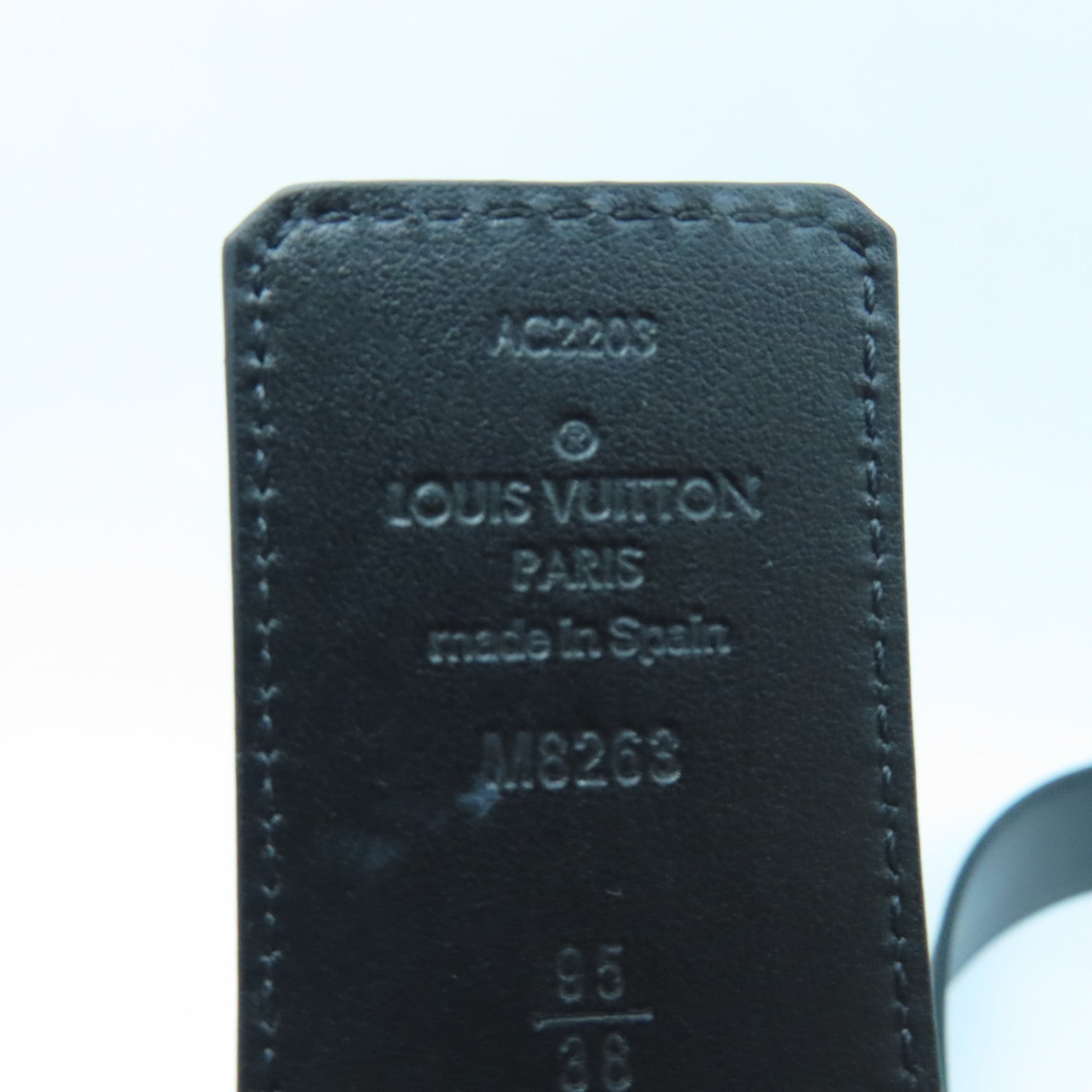 LOUIS VUITTON Monogram Macassar塗層帆布Belt 95cm銀扣皮帶棕色