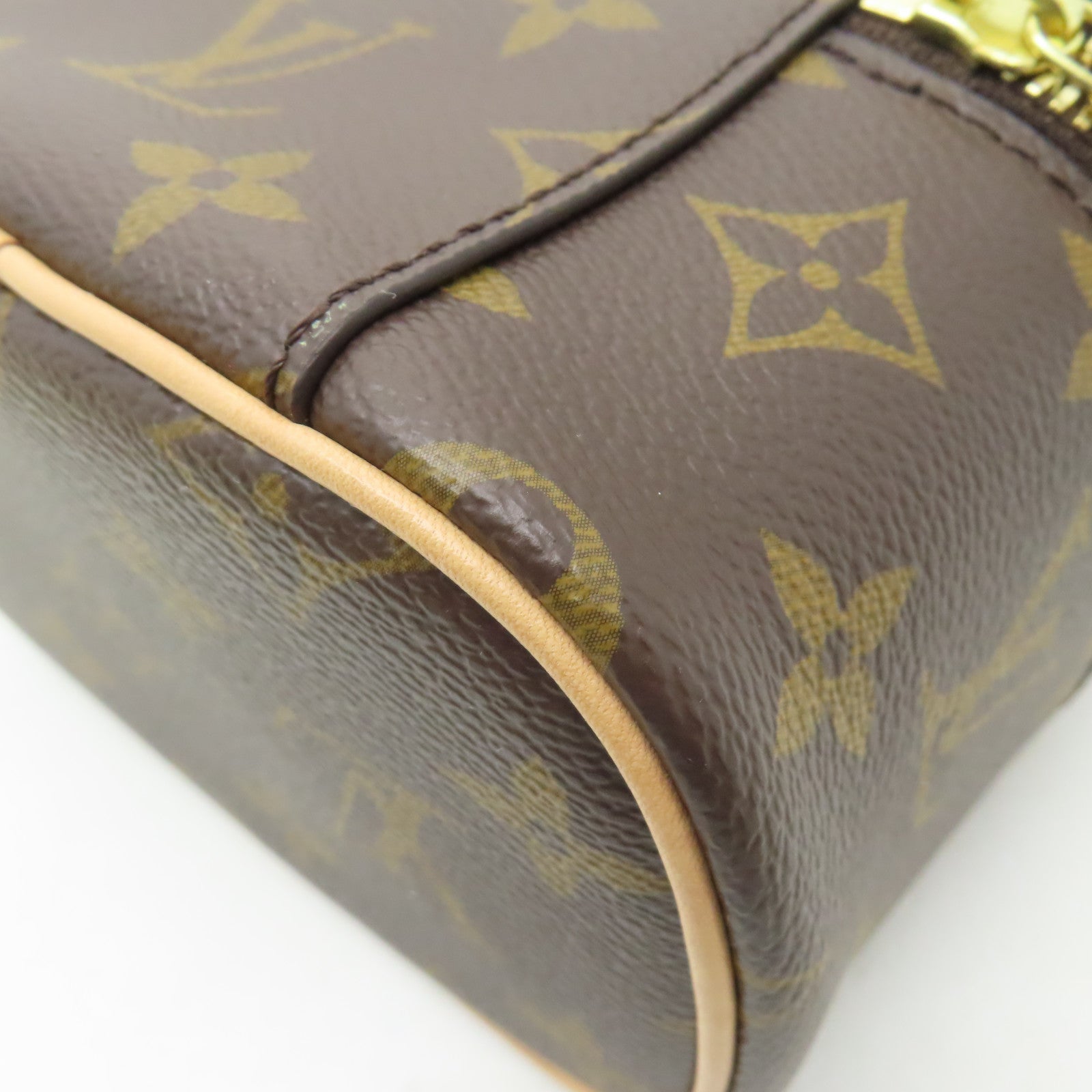 LOUIS VUITTON Monogram Nice Nano Toiletry Pouch金扣化妝袋啡色