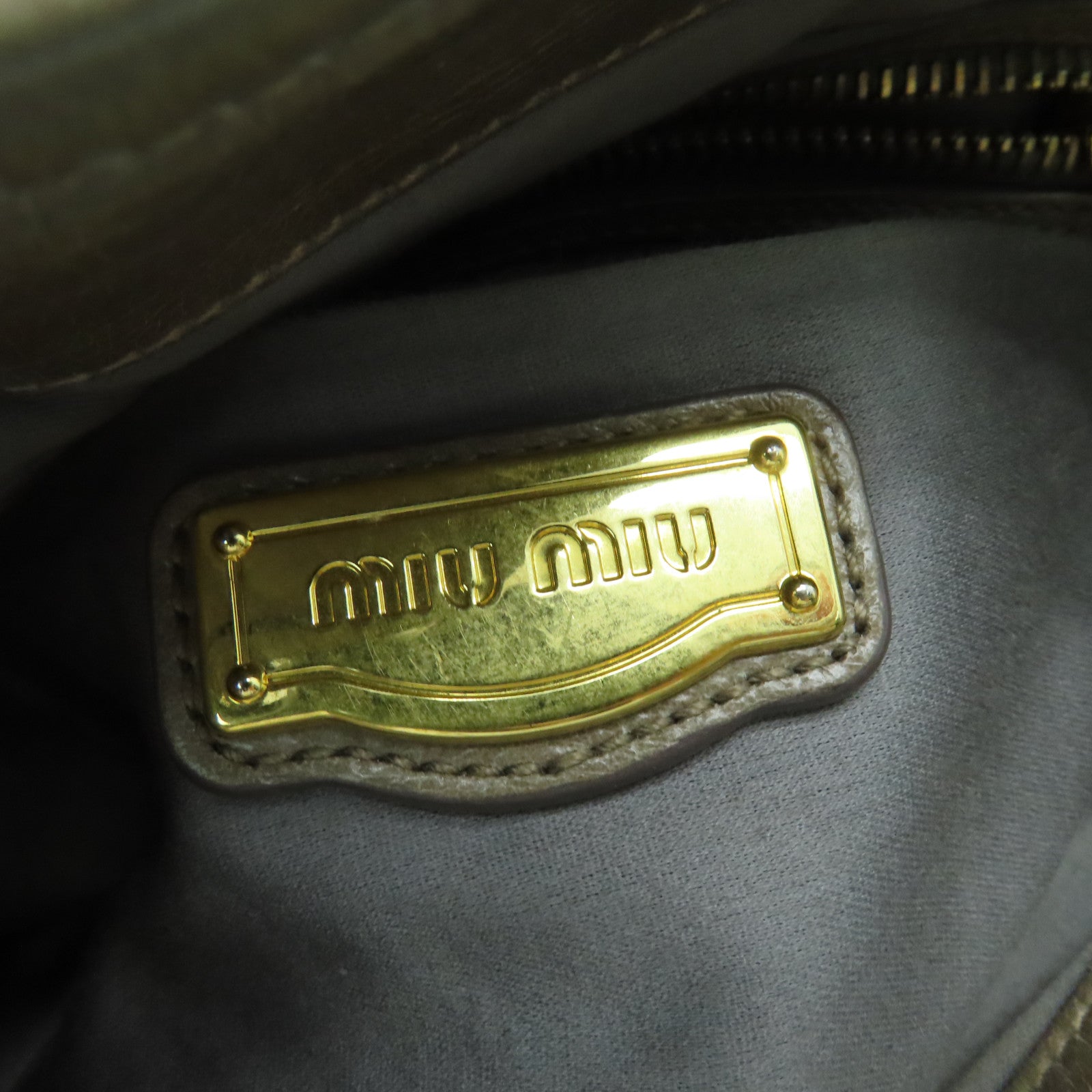 Miu Miu 牛皮皮革2way Shoulder Bag金扣手挽肩背两用袋啡色
