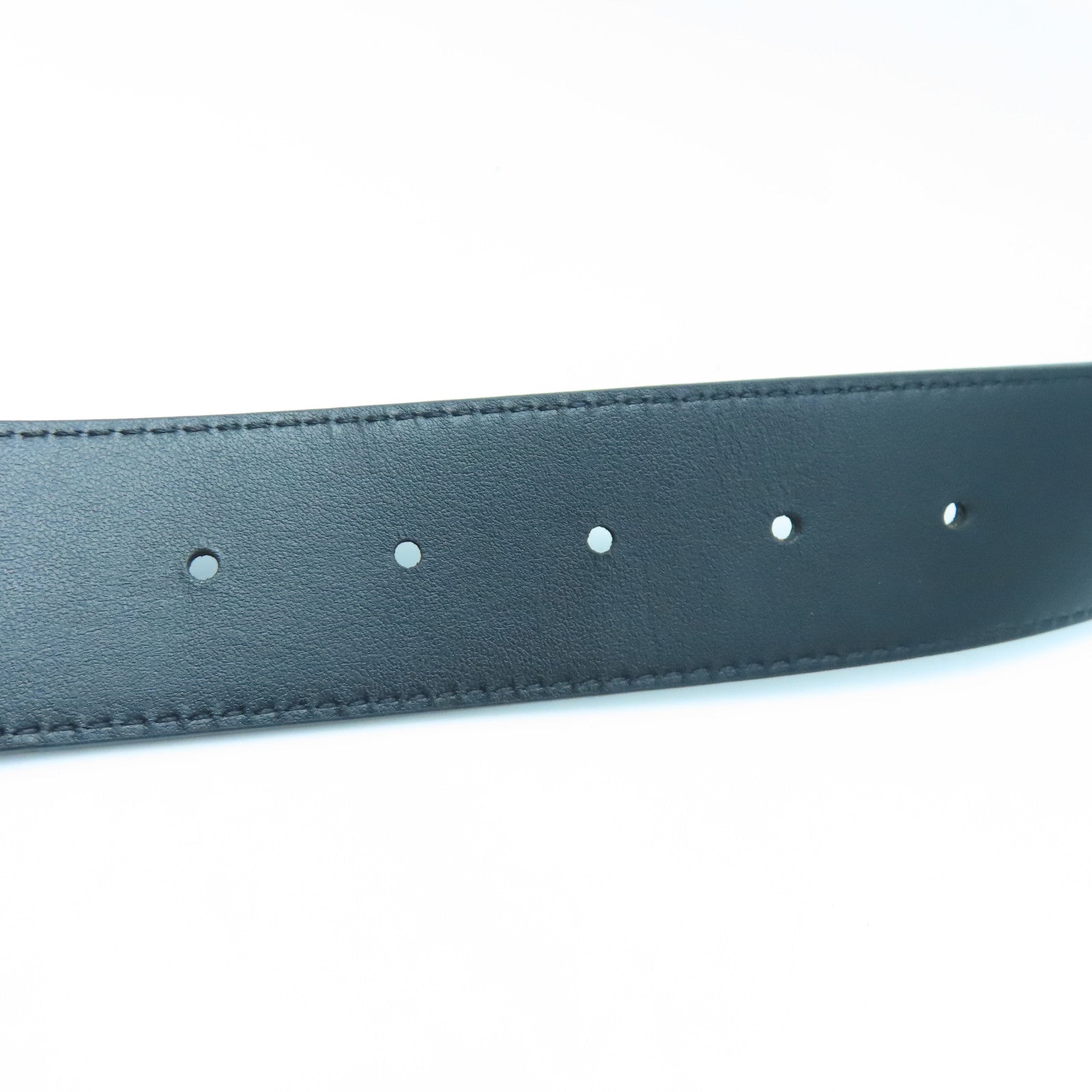 LOUIS VUITTON Monogram Macassar塗層帆布Belt 95cm銀扣皮帶棕色